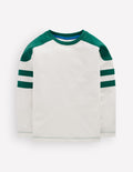 T-shirt colourblock-Ivoire doux/vert joyau