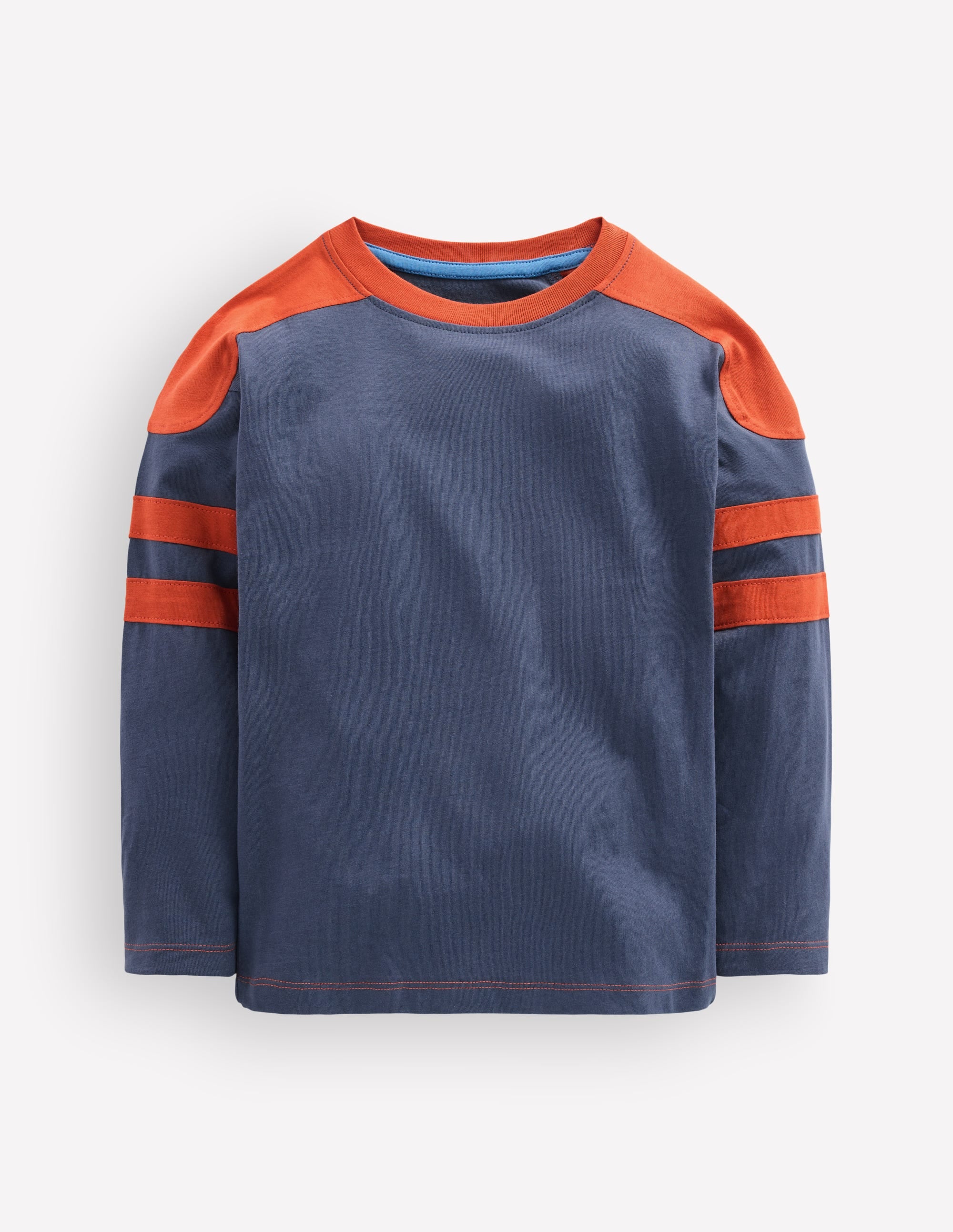 T-Shirt in Blockfarben-Marineblau - Image 1