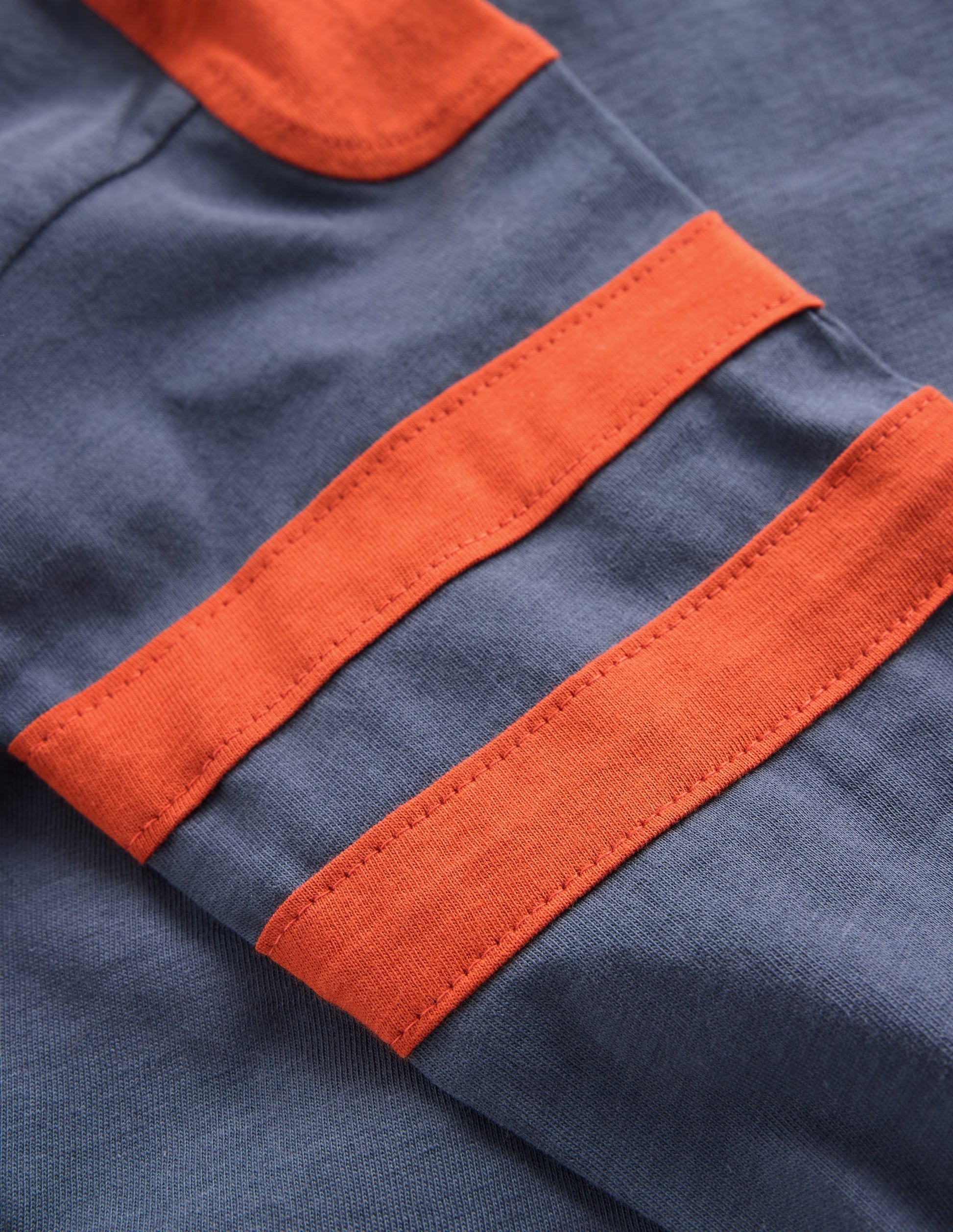 T-Shirt in Blockfarben-Marineblau-3