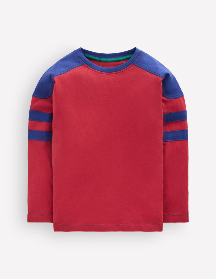 T-Shirt in Blockfarben-Erdiges Rot