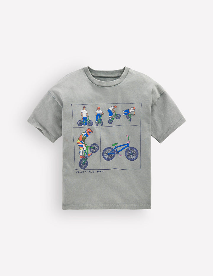 T-Shirt mit Druck-Bambusrohr Freestyle Fahrräder