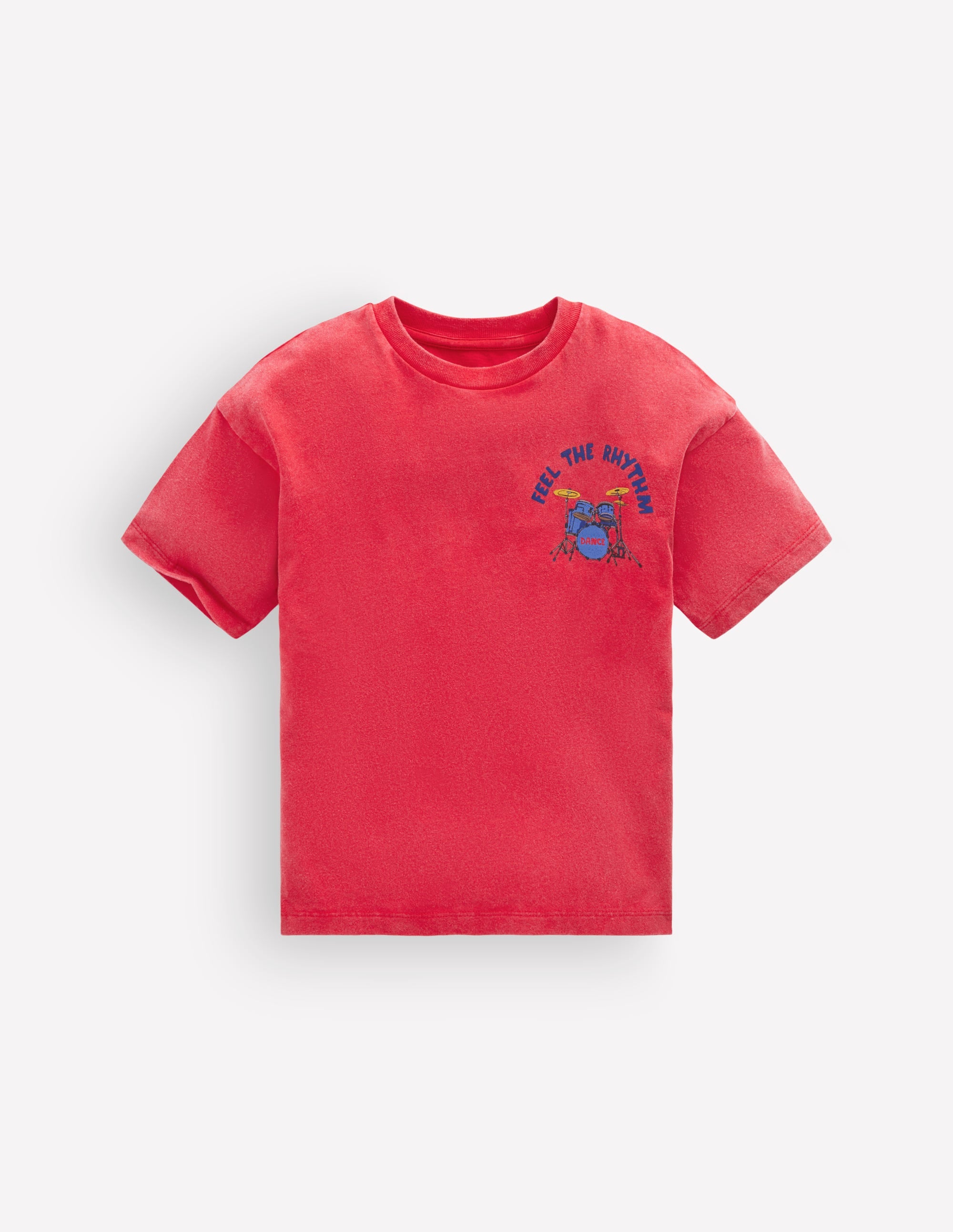 Vintage Wash Graphic T-Shirt-Feel The Rythmn Drums - Image 1