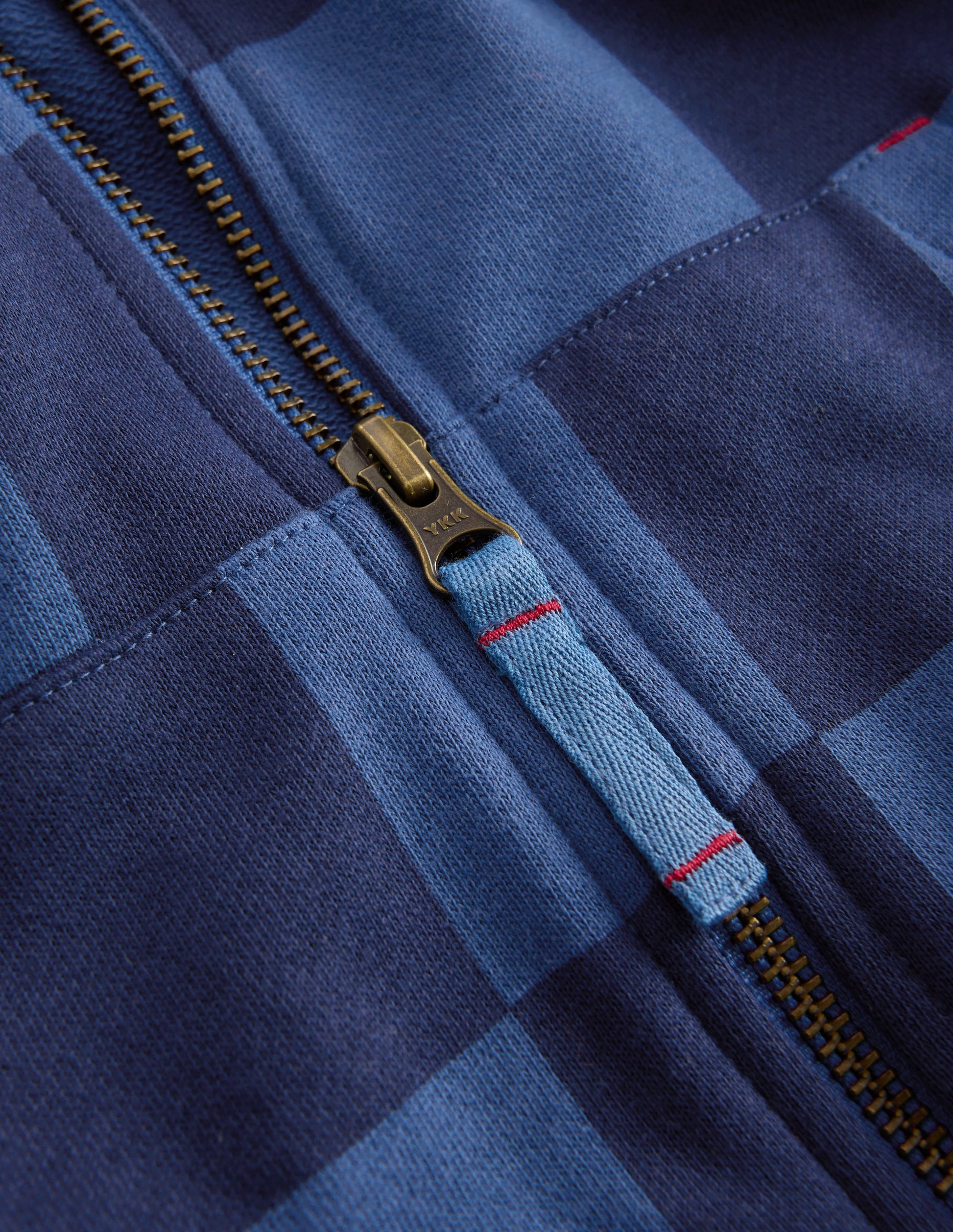 Check Zip-through Hoodie-College Navy / True Denim-3