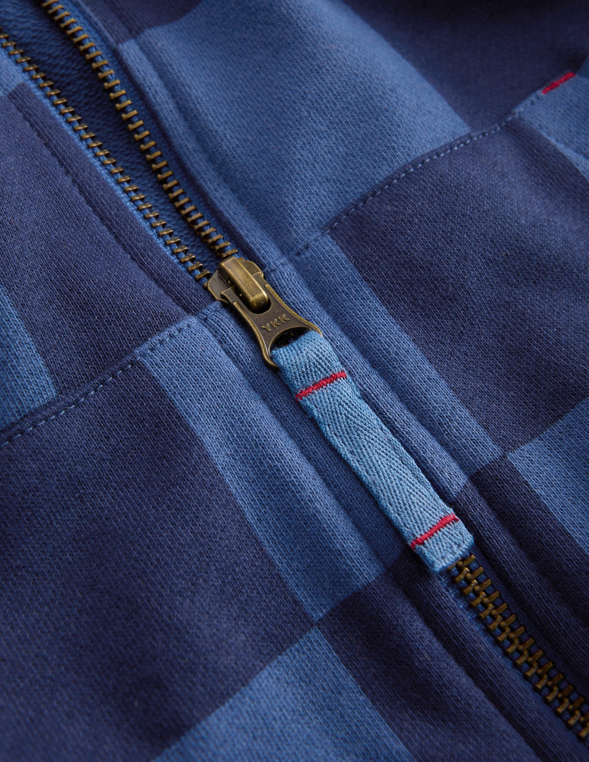 Printed Zip-through Hoodie-College Navy / True Denim - Image 3