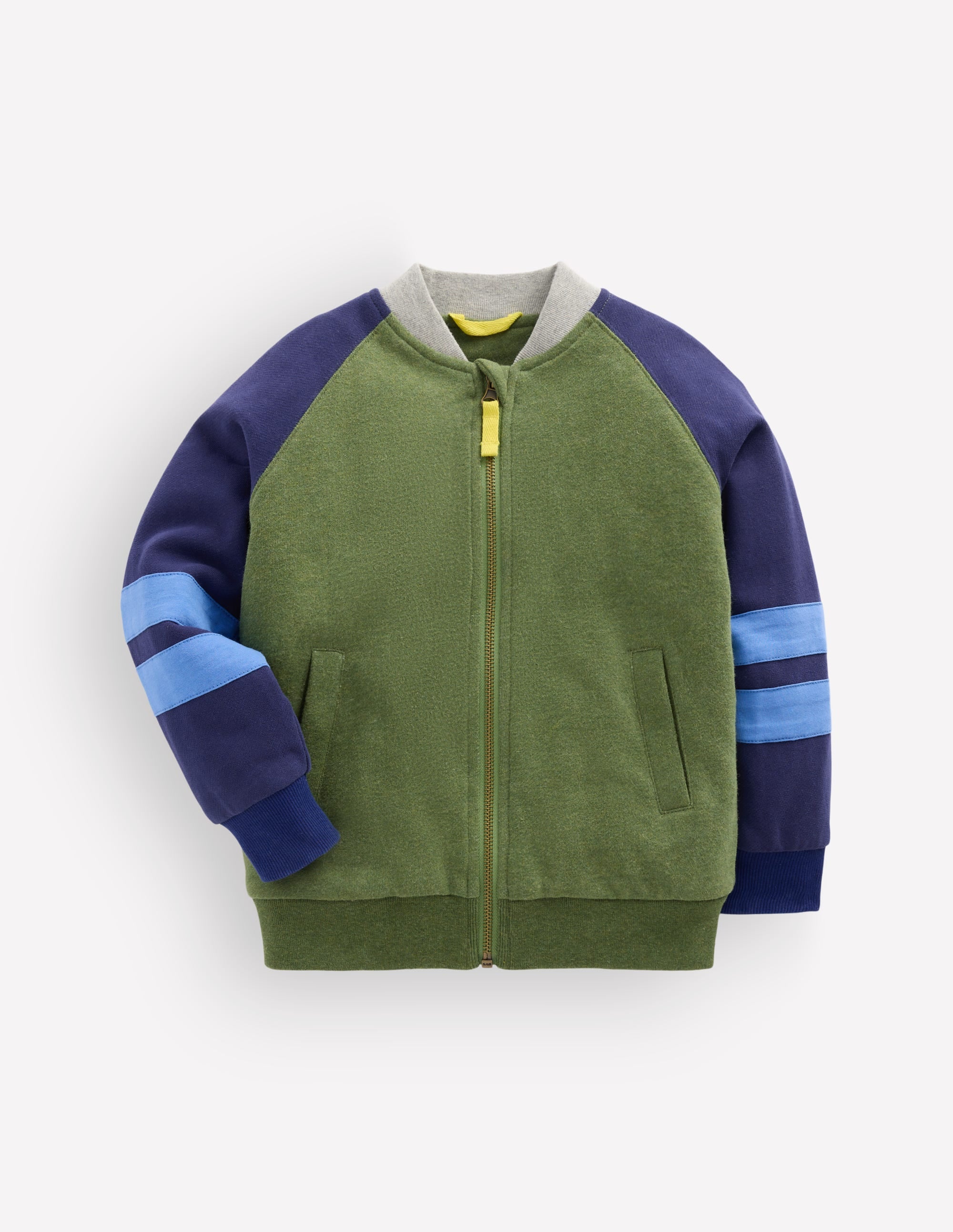 Veste bomber doublée de polaire-Colourblock vert/bleu - Image 1