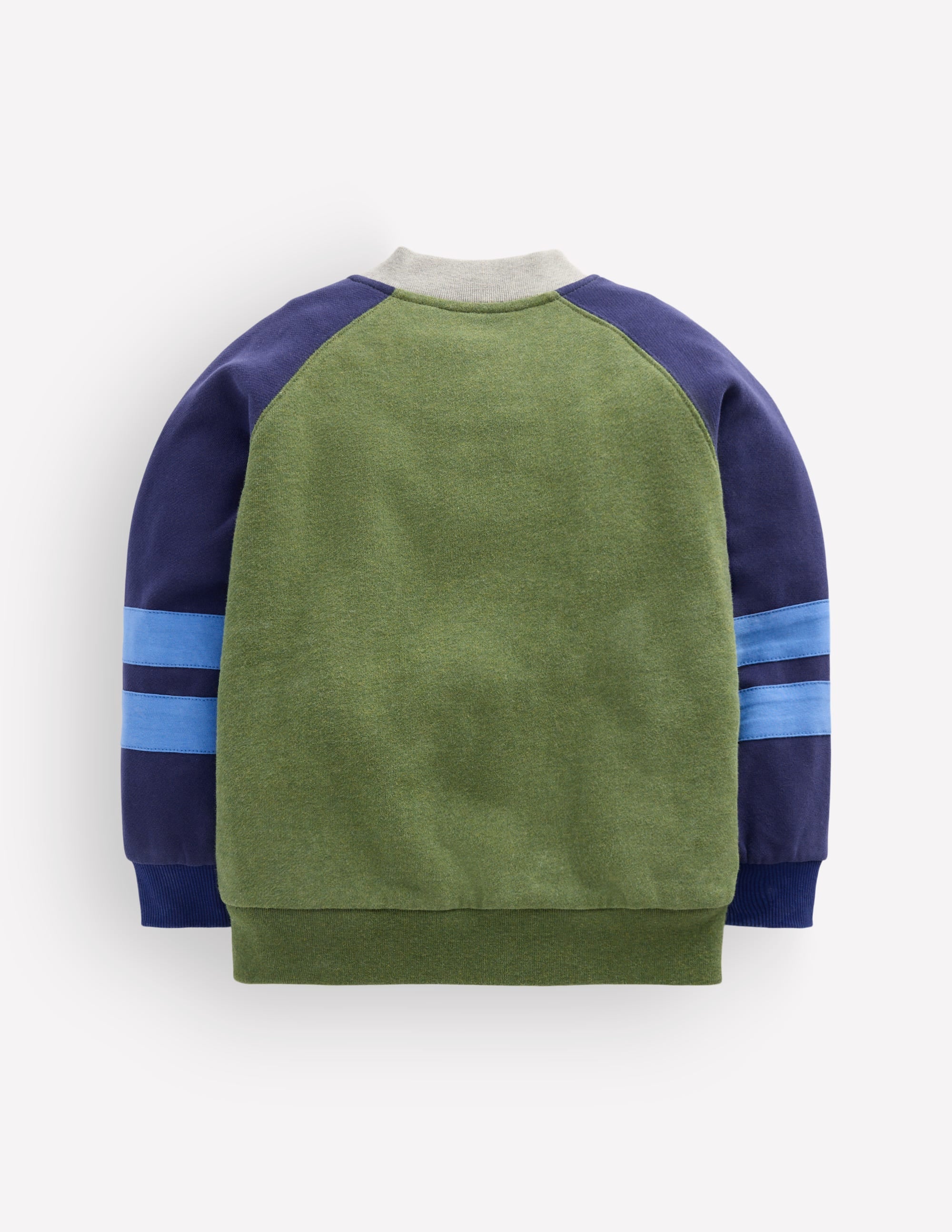 Veste bomber doublée de polaire-Colourblock vert/bleu - Image 2