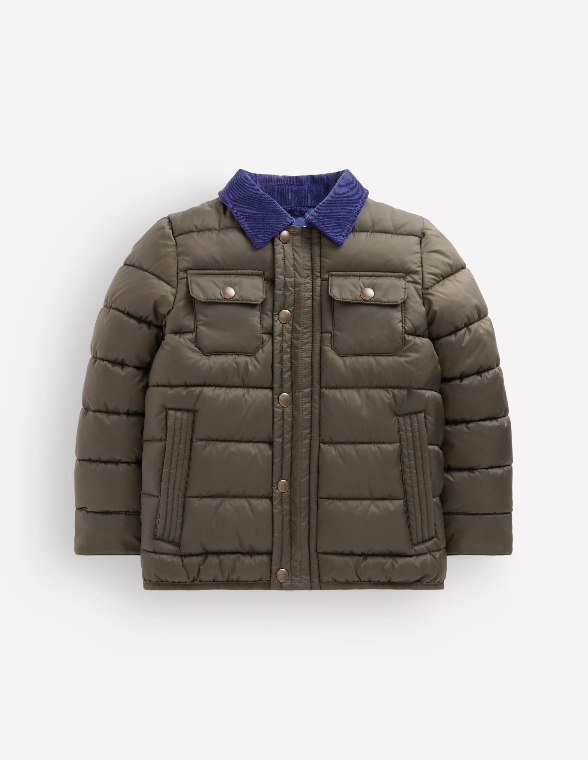 Baffled Collar Jacket-Khaki - Image 1
