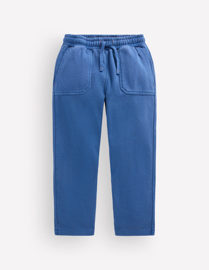 Stückgefärbte Jogginghose mit schmal zulaufendem Bein-Denim-Blau