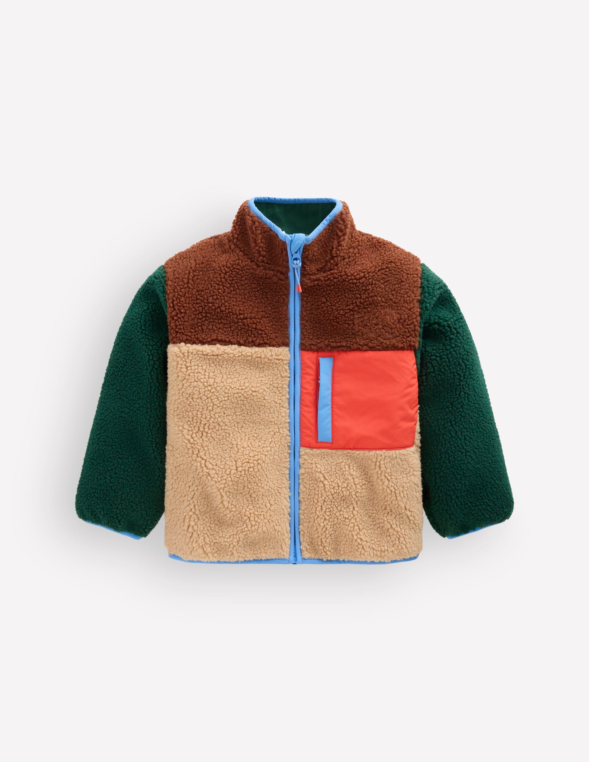 Cosy Borg Mix Jacket-Borg Colourblock - Image 1