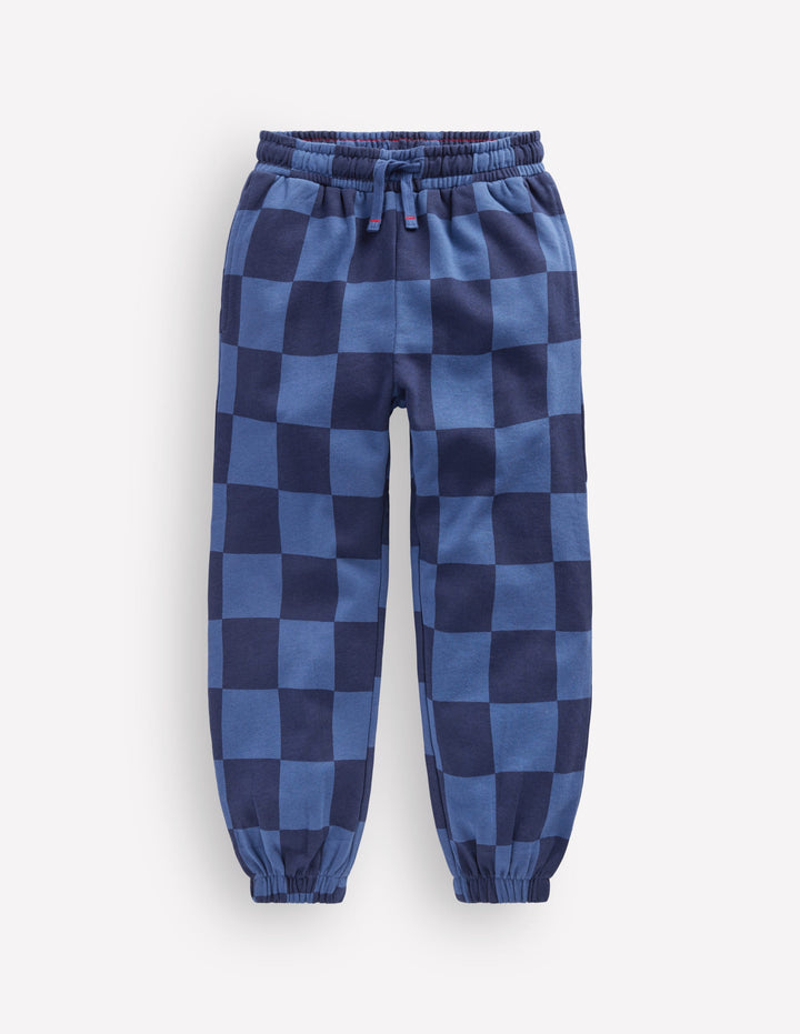 Lässige Jogginghose mit Druck-Schuluniform-Marineblau/Denimblau