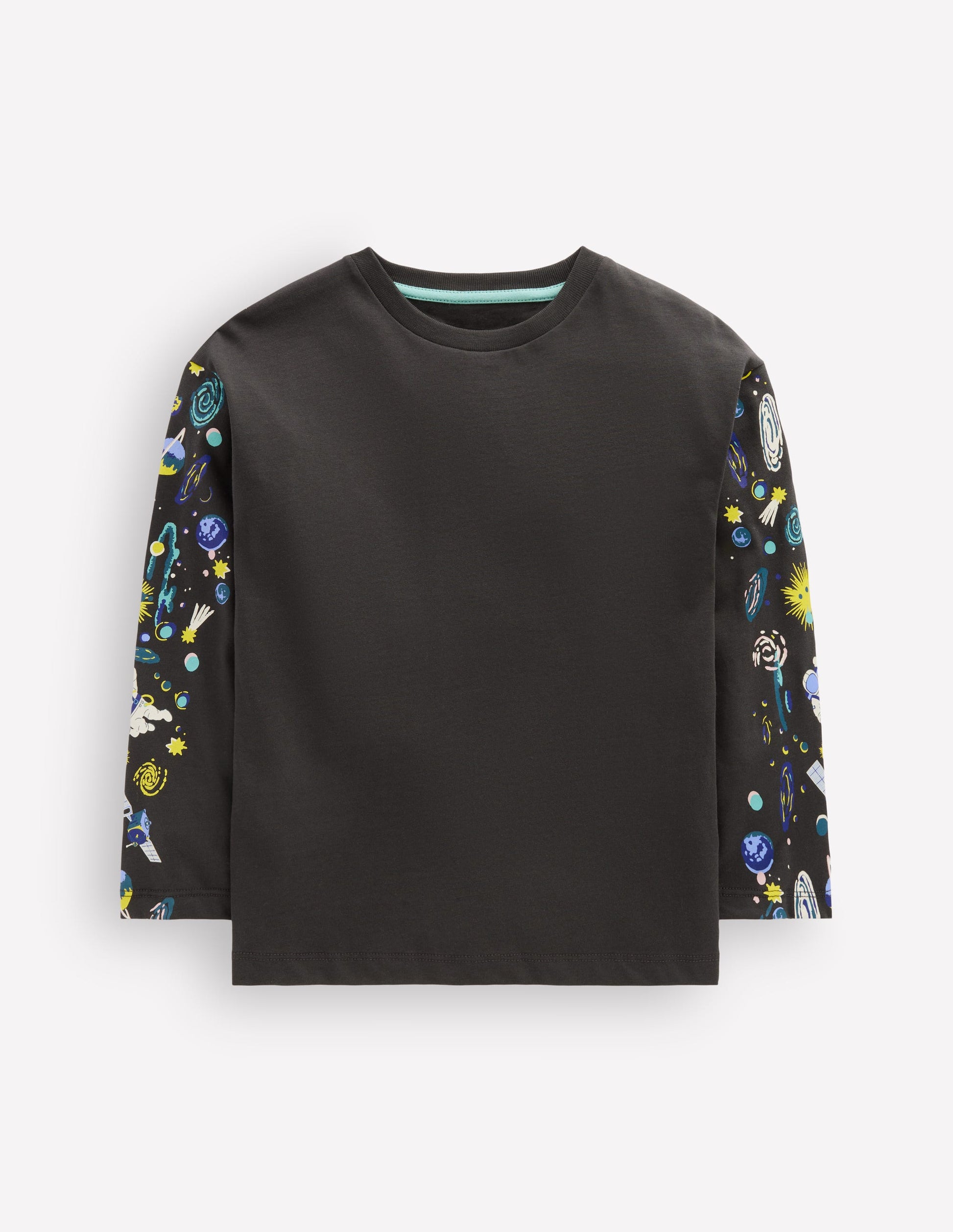 Front and Back Glow T-shirt-Shadow Grey Space-1