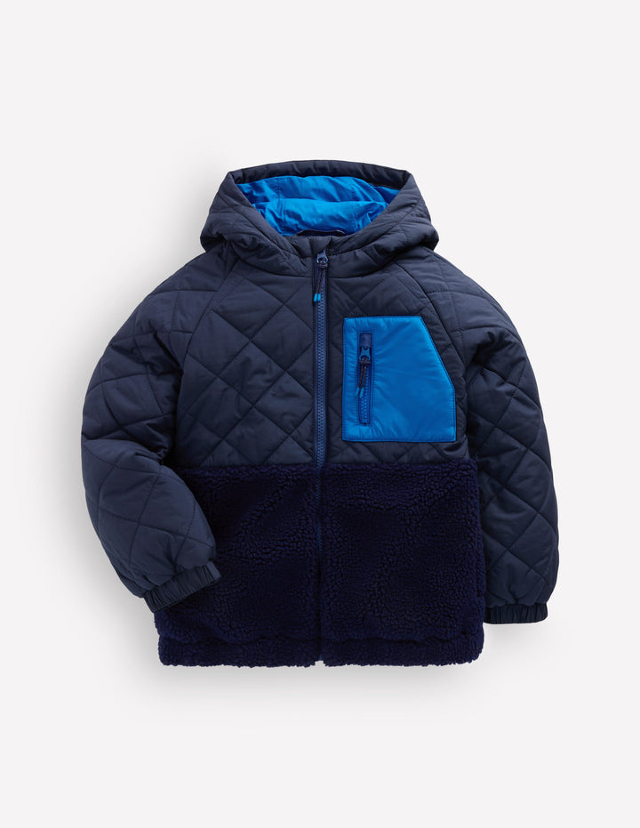 Steppjacke mit Teddyfell-SCHWARZE IRIS