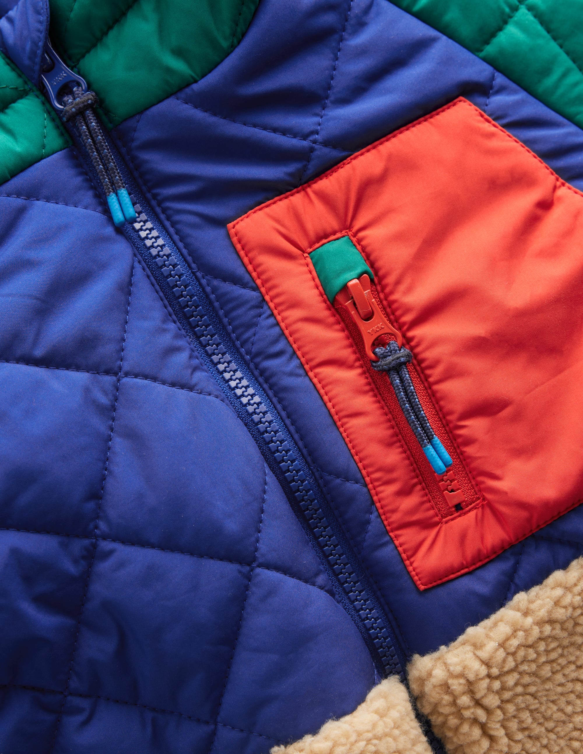 Steppjacke mit Teddyfell-Blockfarben - Image 3