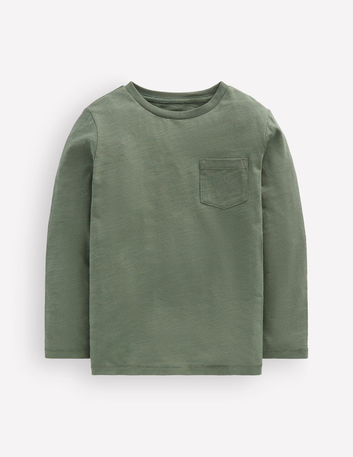 Langärmliges T-Shirt für den Alltag-Flaschengrün