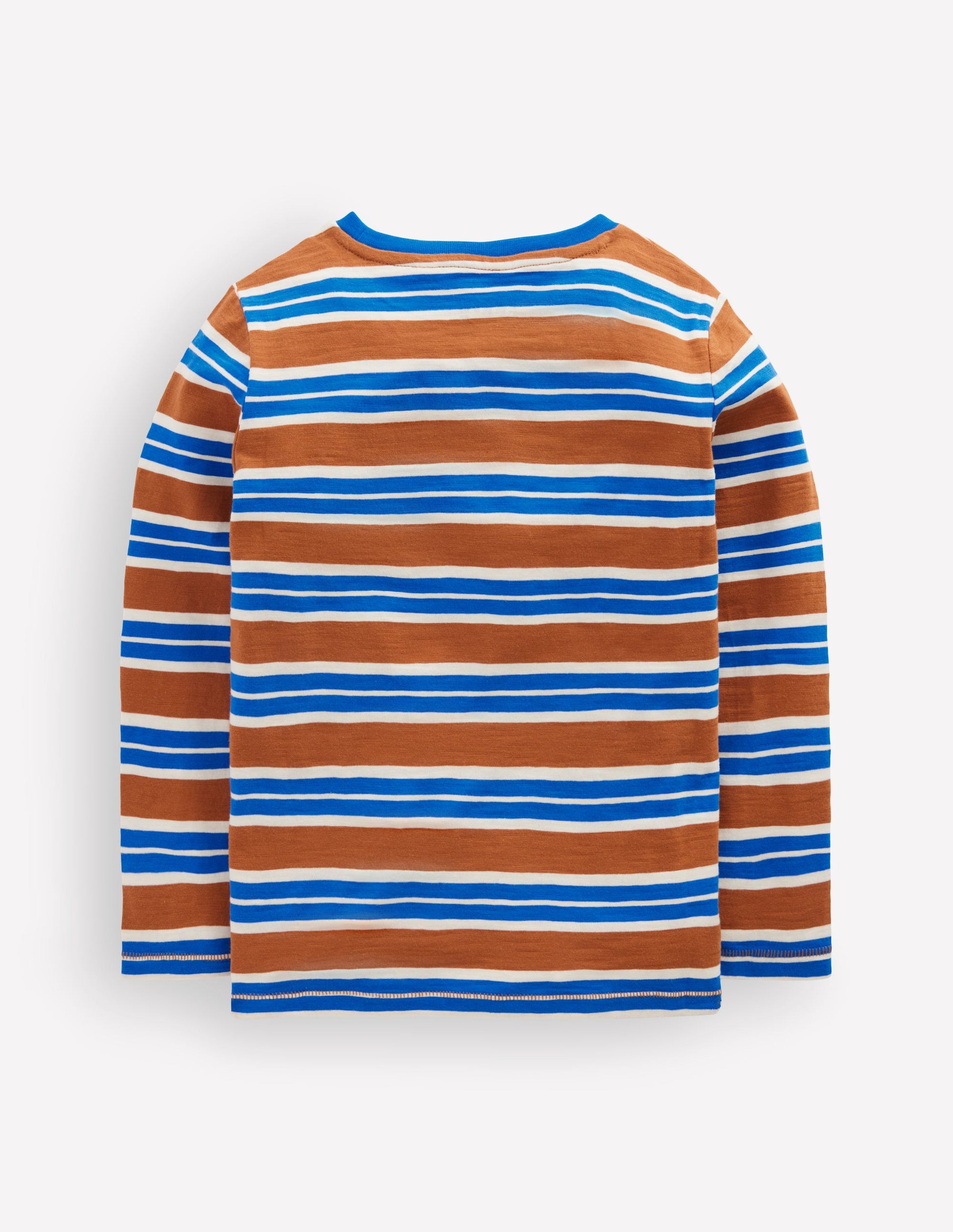 T-shirt pour tous les jours à manches longues-Marron/bleu galerie-3