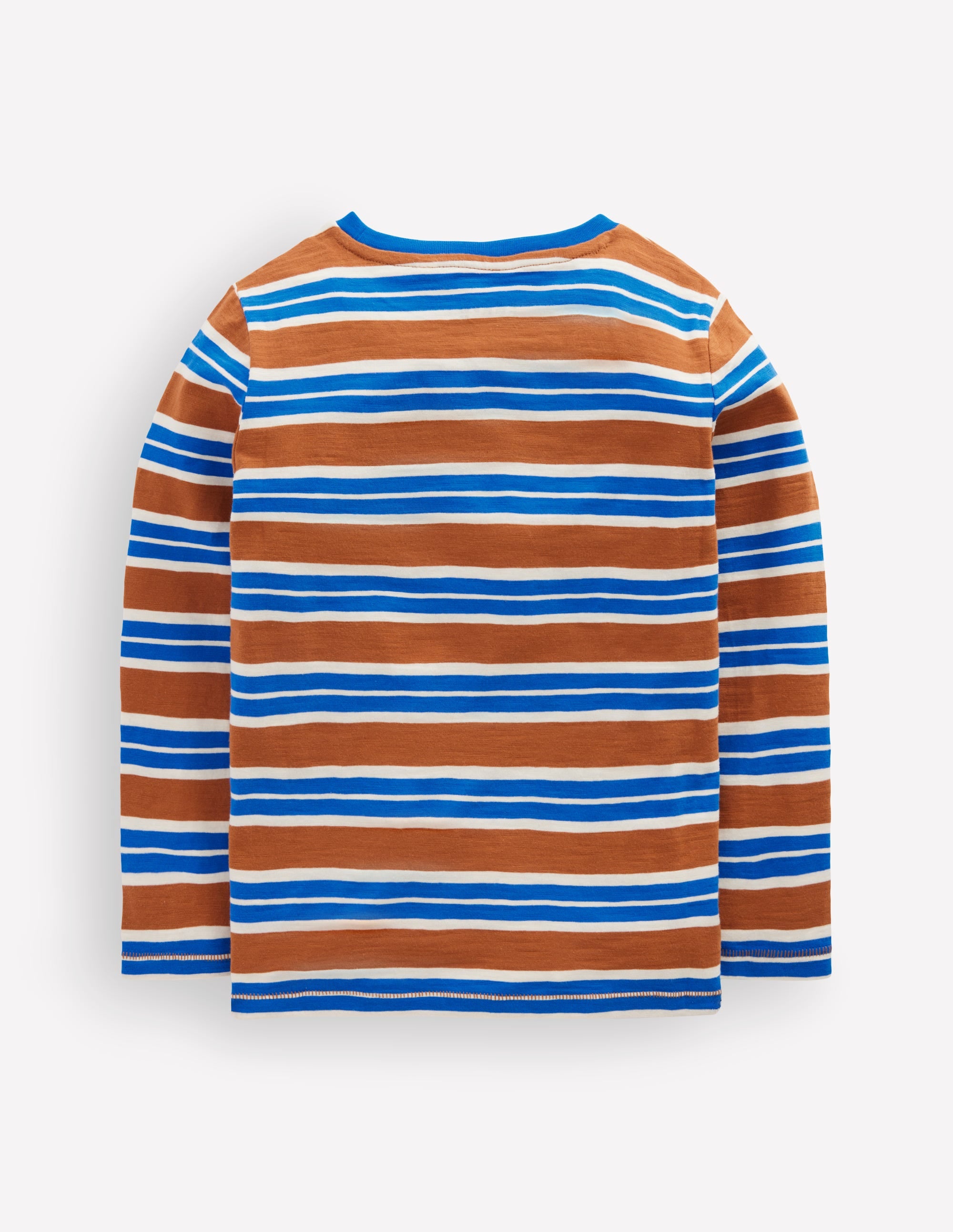 T-shirt pour tous les jours à manches longues-Marron/bleu galerie - Image 3