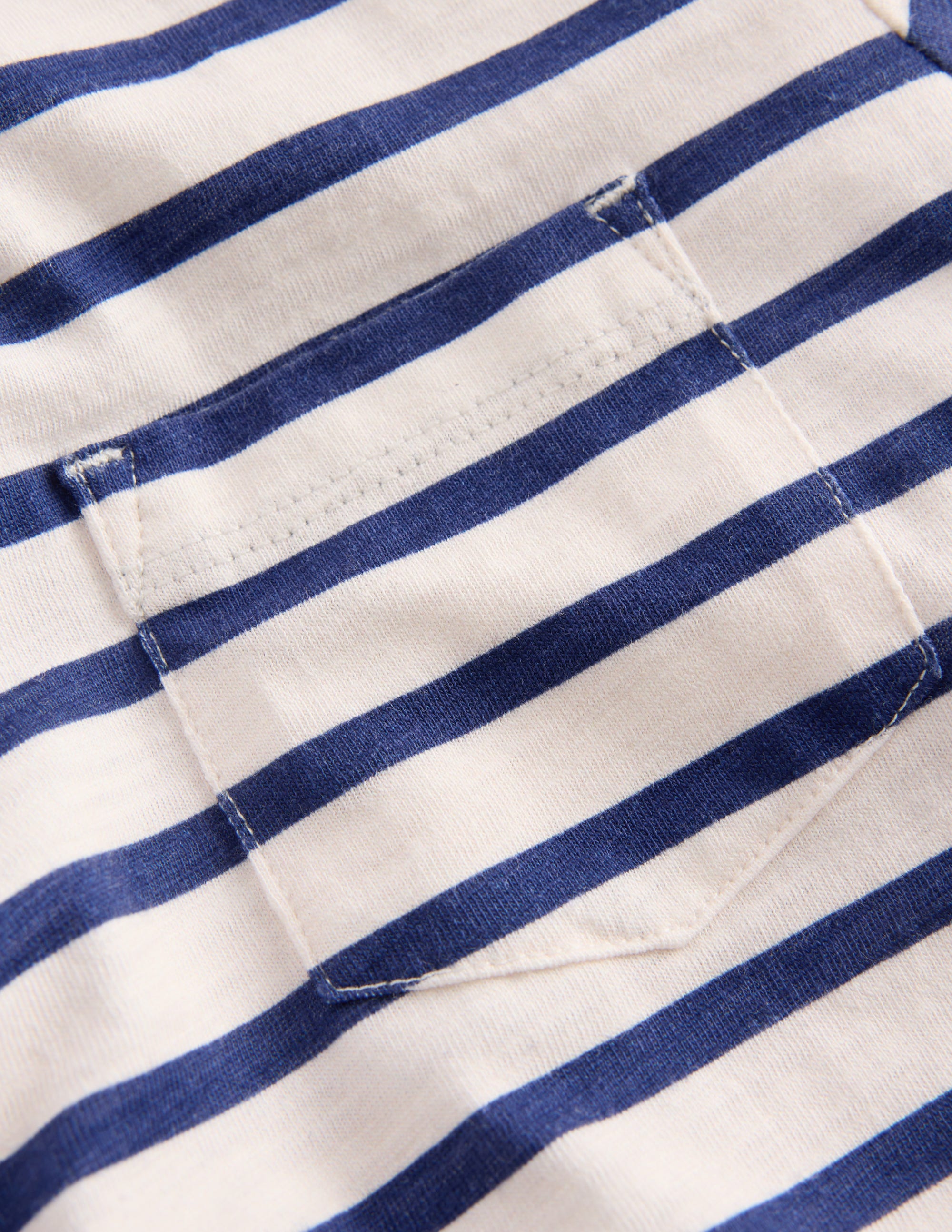 T-shirt pour tous les jours à manches longues-Ivoire doux/bleu marine universitaire - Image 3