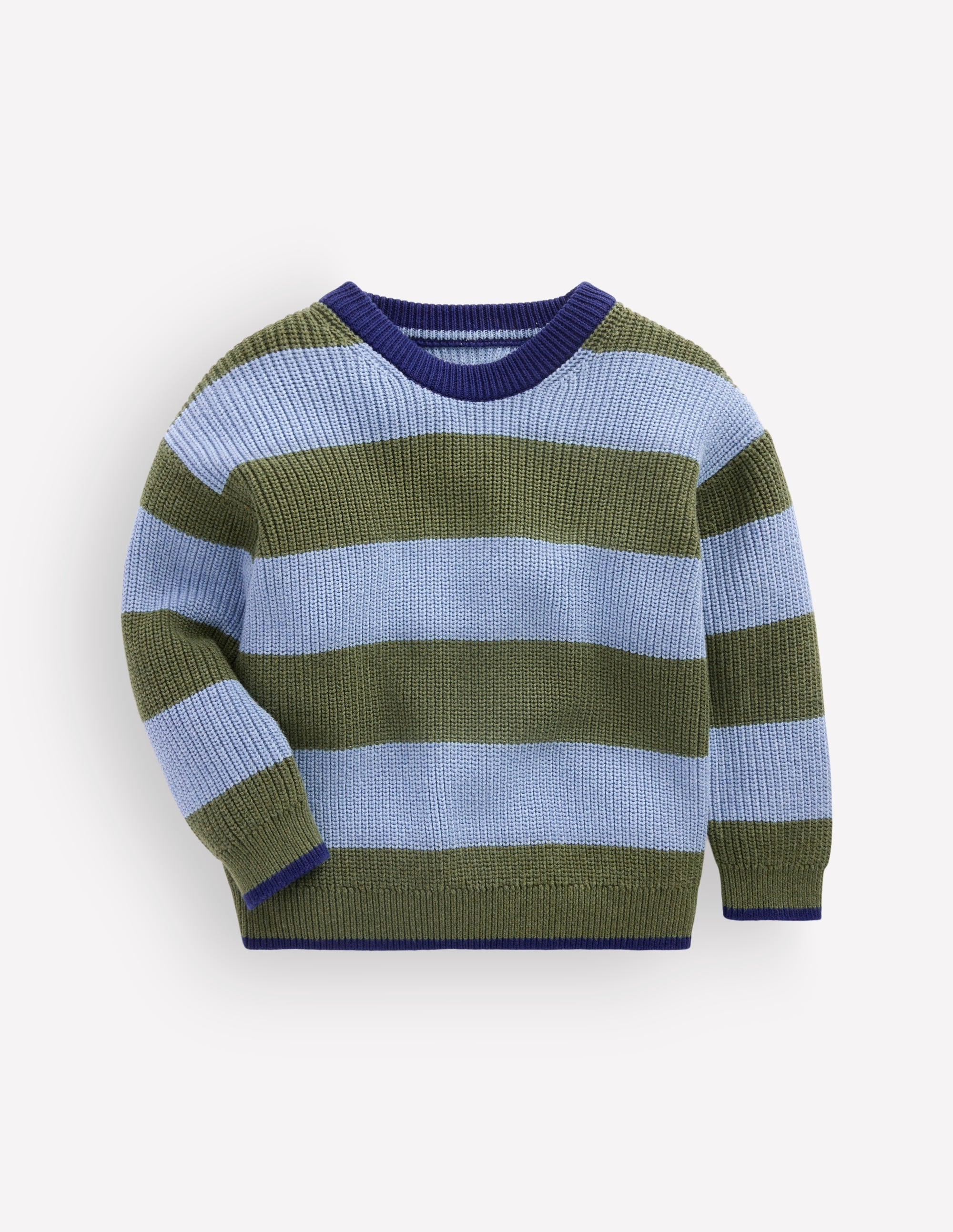 Grob gestrickter Baumwollpullover-Blauhäher Streifen - Image 2