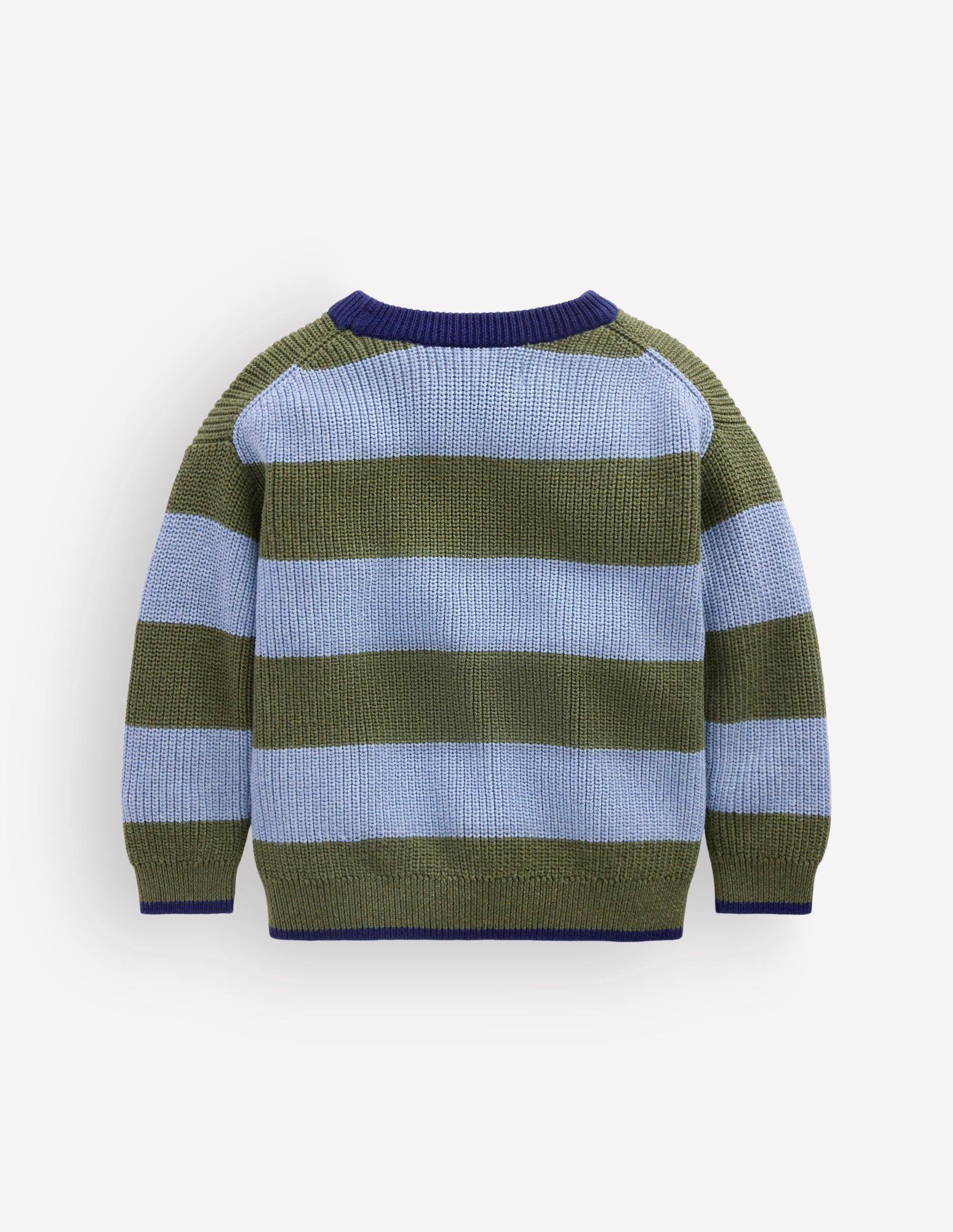 Grob gestrickter Baumwollpullover-Blauhäher Streifen - Image 3