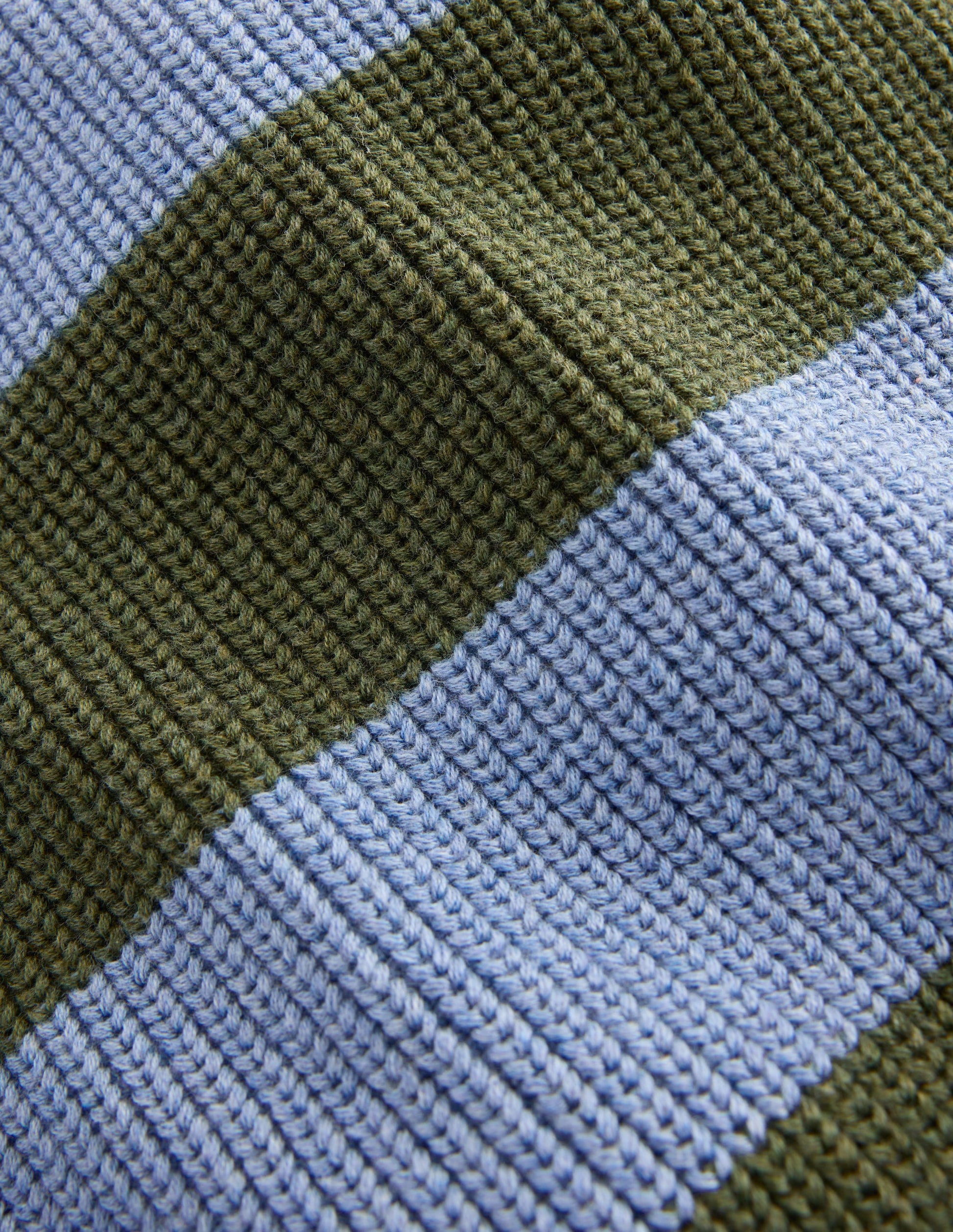 Grob gestrickter Baumwollpullover-Blauhäher Streifen-4