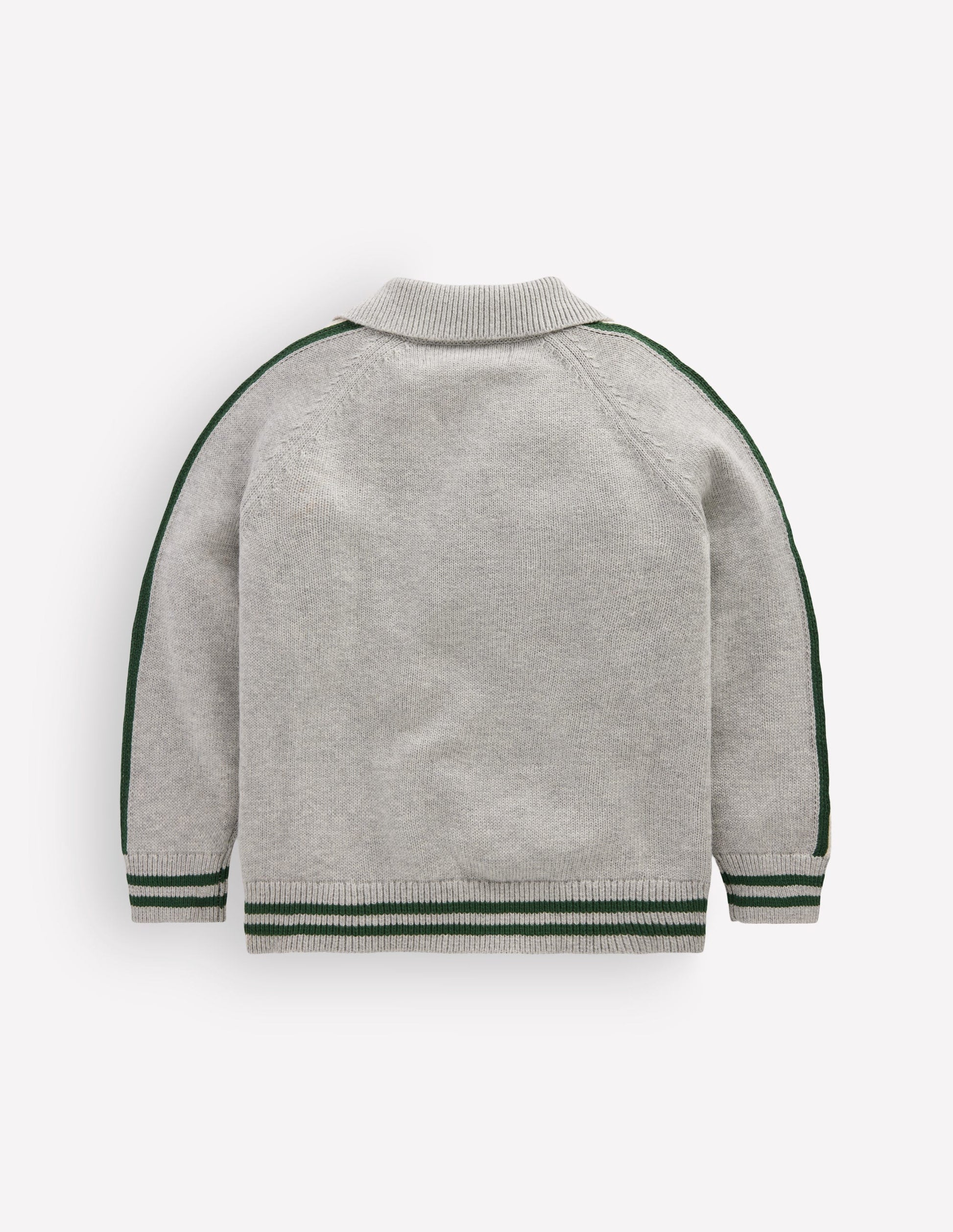 Pull zippé de style universitaire-Gris chiné-4