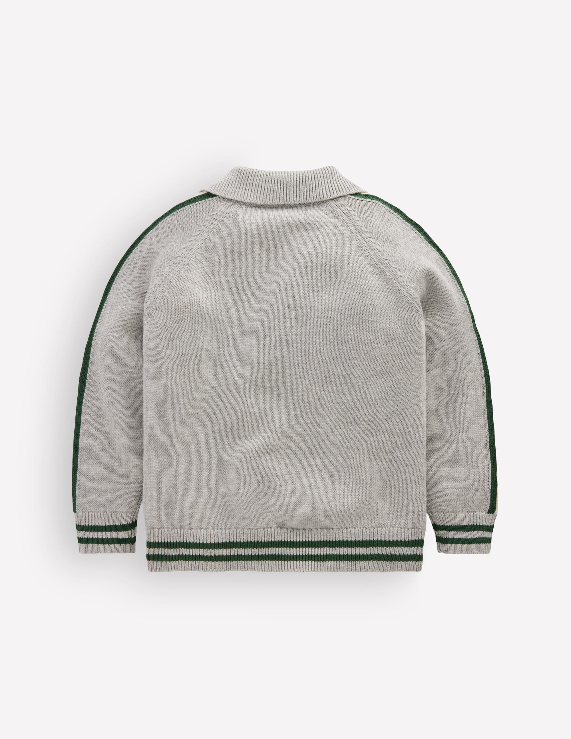 Pull zippé de style universitaire-Gris chiné - Image 4