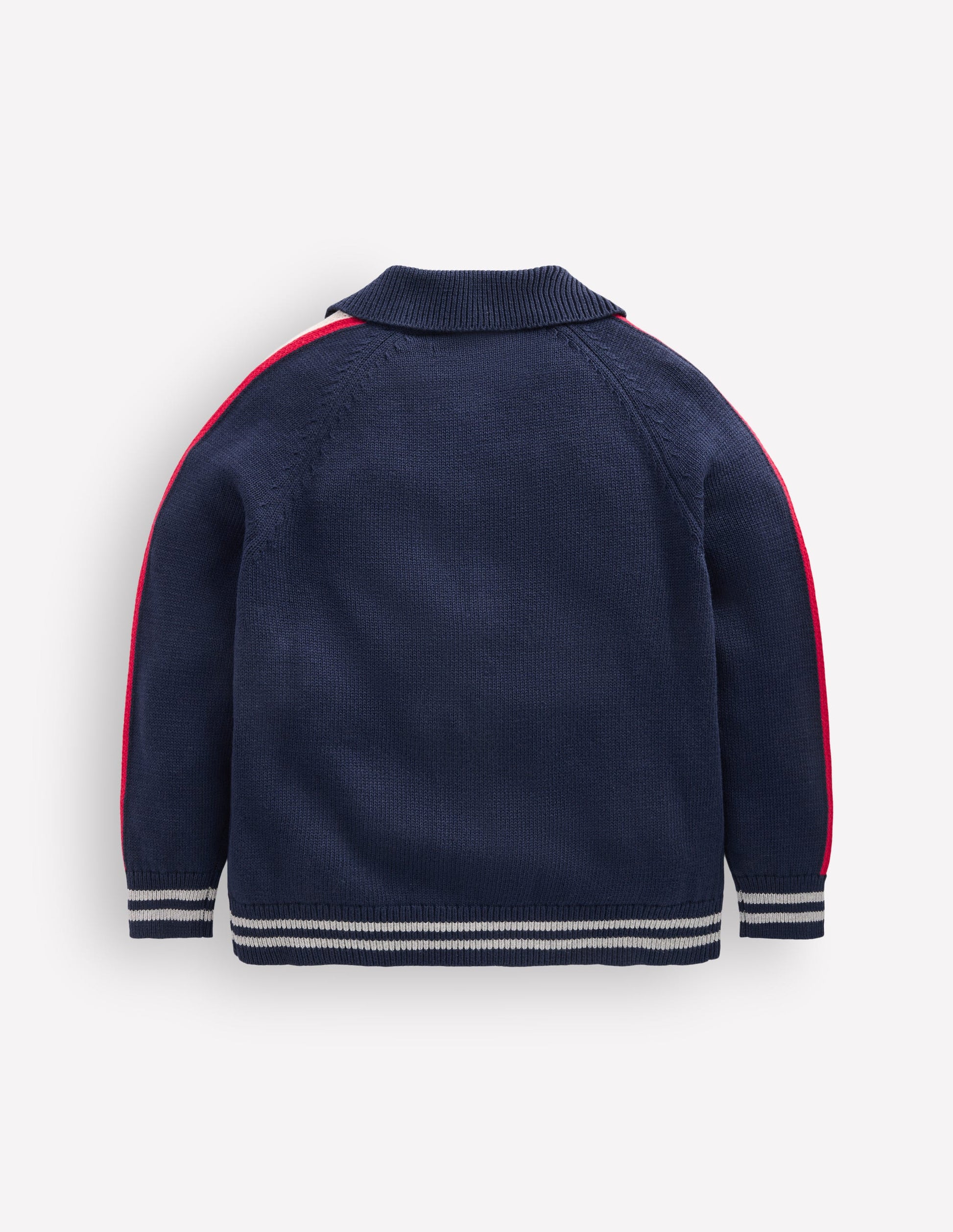 Schicker Pullover mit Reißverschluss-Marineblau Meliert-4