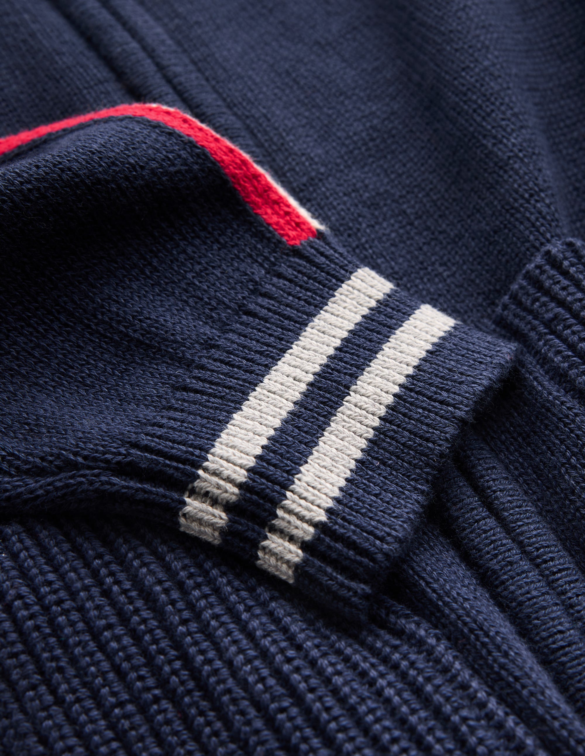 Schicker Pullover mit Reißverschluss-Marineblau Meliert - Image 5