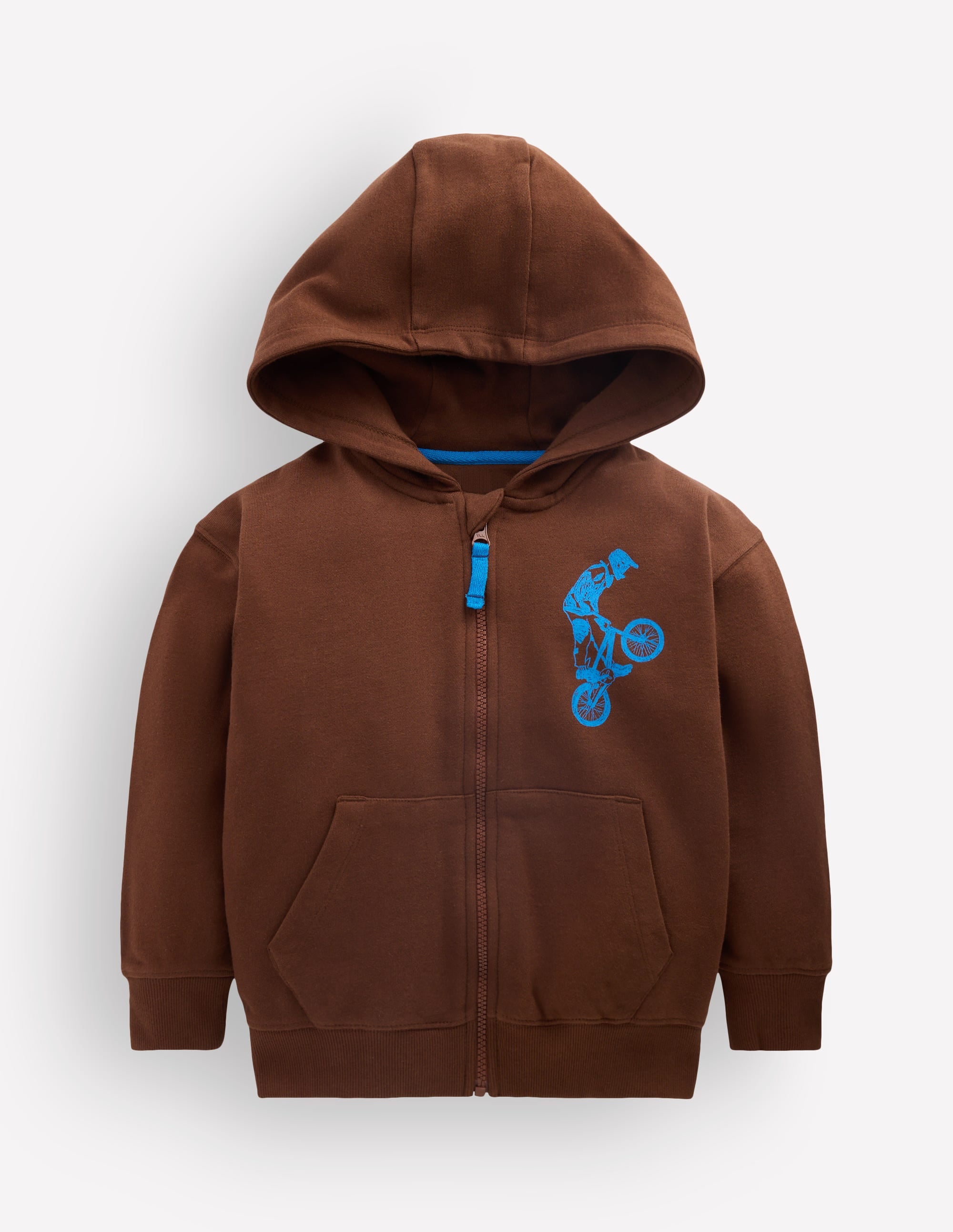 Sweat à capuche zippé-BMX marron - Image 1