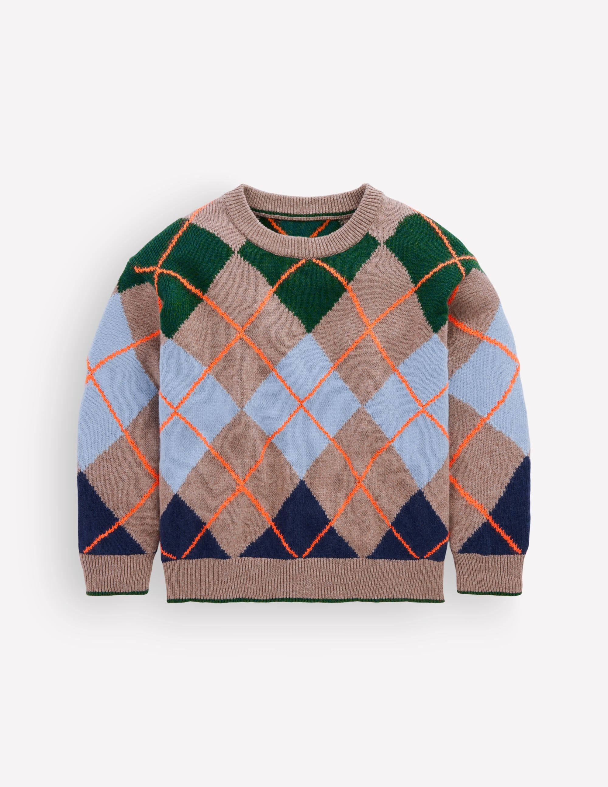 Argyle-Pullover-Steingrau Meliert - Image 2