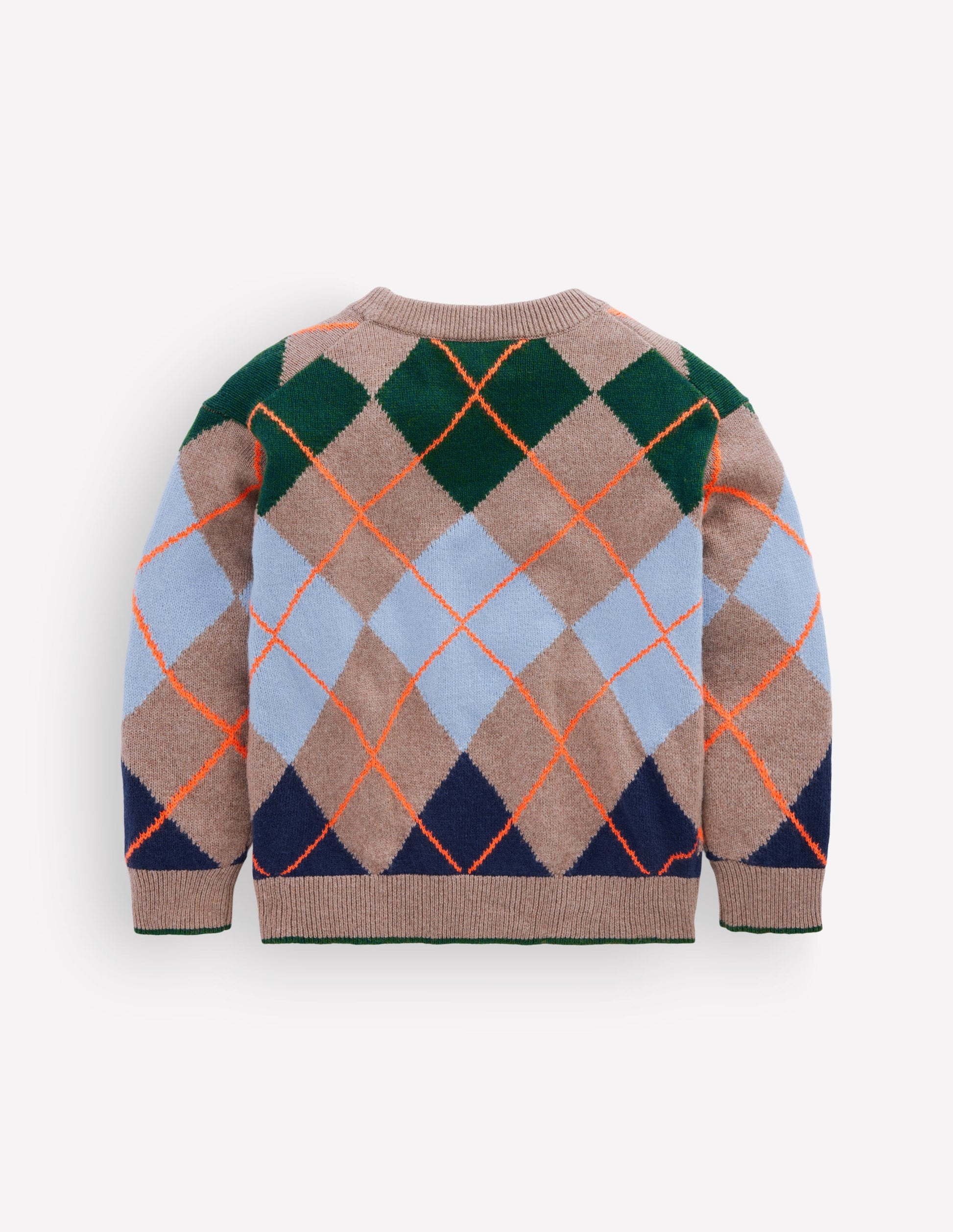 Argyle-Pullover-Steingrau Meliert-3