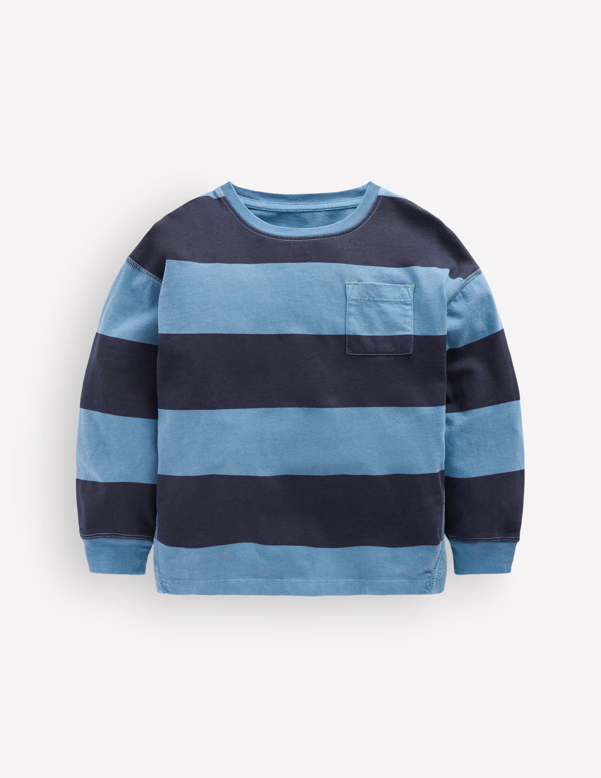 Long Sleeve Garment Dye Tee-College Navy / Denim Blue-4