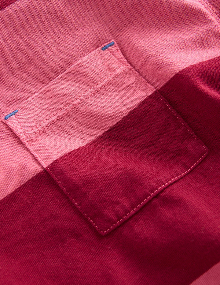 Stückgefärbtes Langarmshirt-Winter Puderrosa/Rubinrot