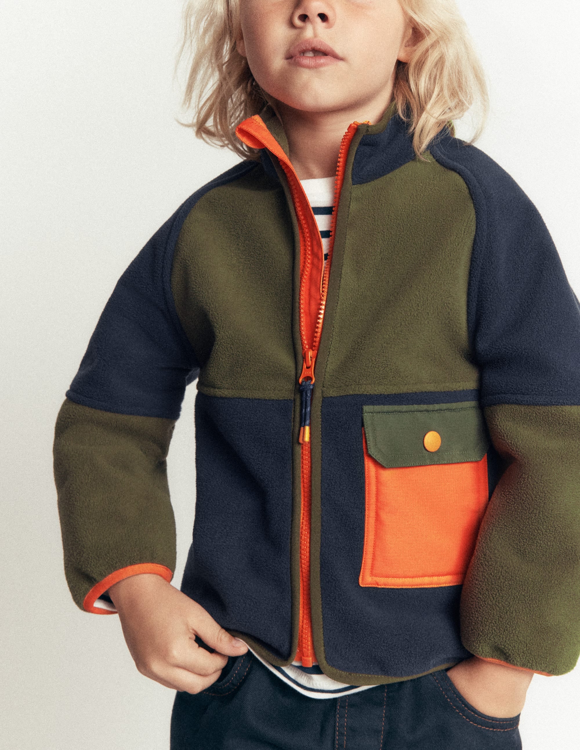 Kuschelige, winddichte Fleecejacke-Khaki - Image 1