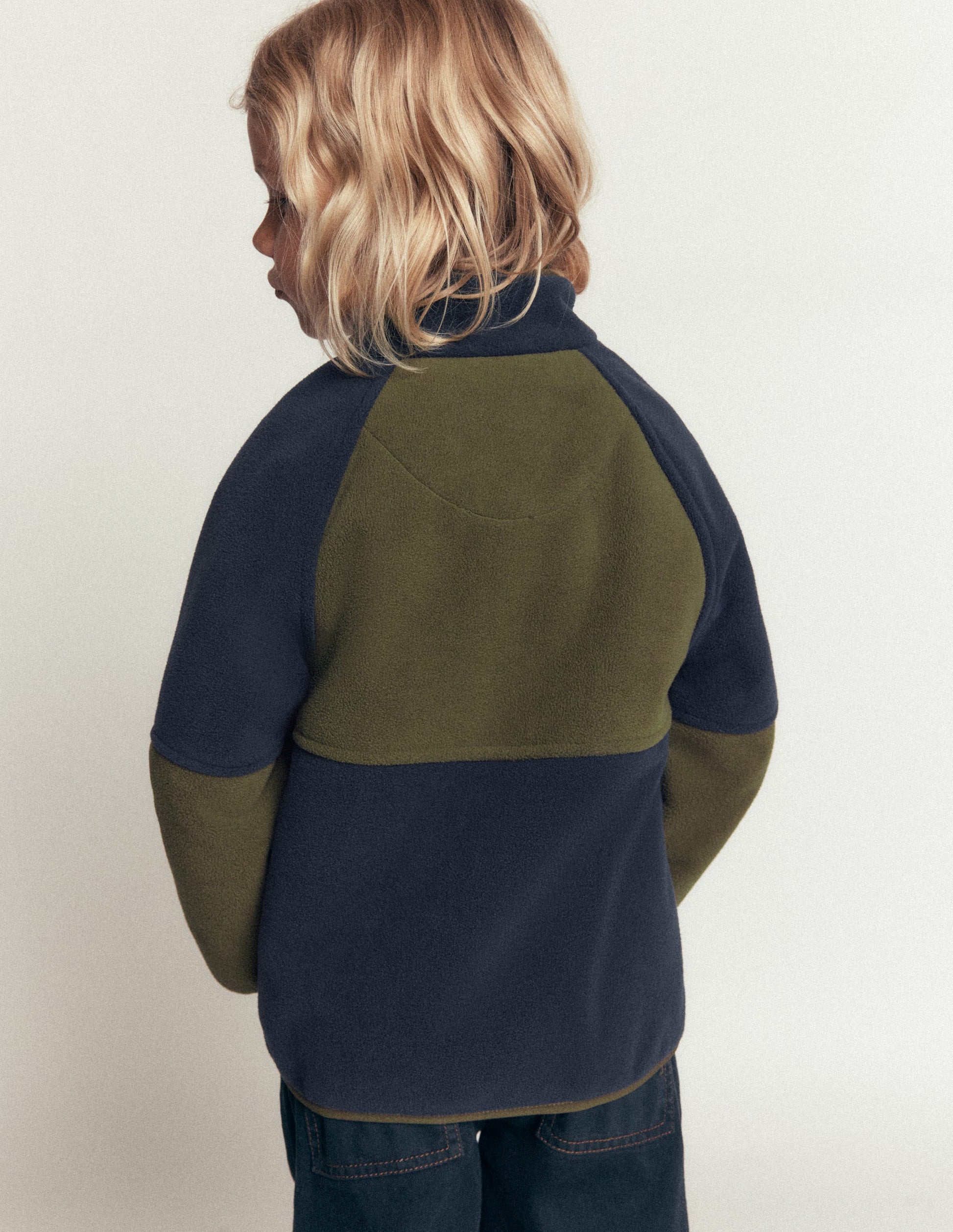 Kuschelige, winddichte Fleecejacke-Khaki-2
