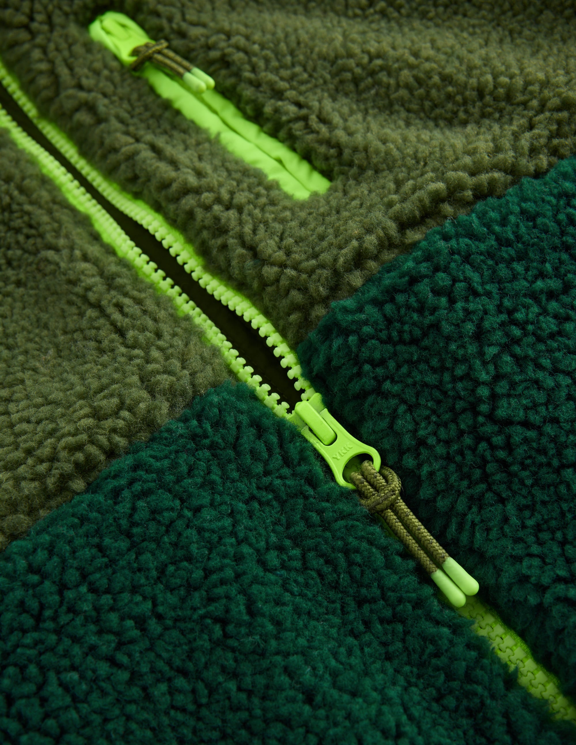 Jacke aus Teddyfell-Mix mit Einsätzen-Khaki - Image 7