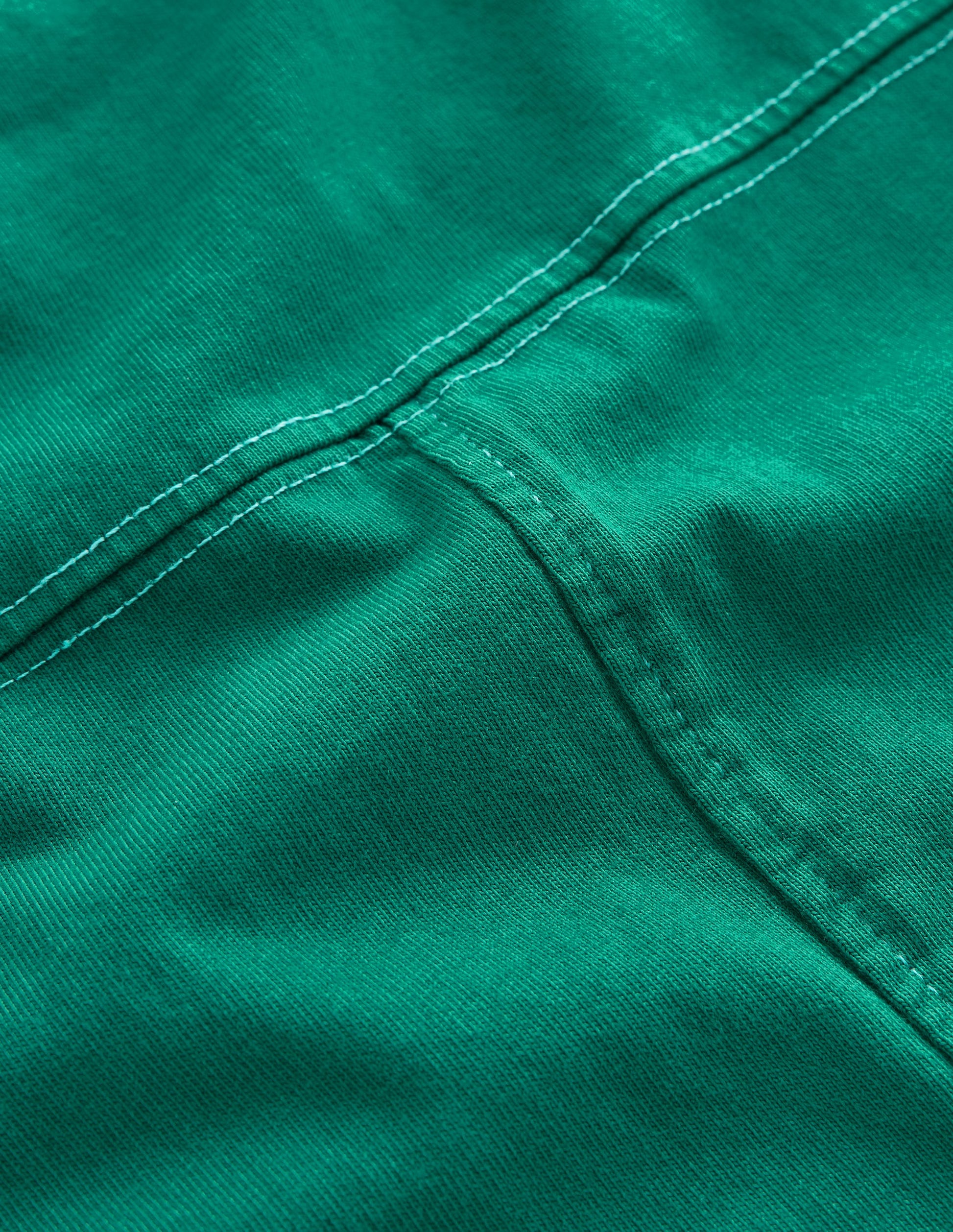 Stückgefärbtes T-Shirt im Paneeldesign-Kieferngrün-3