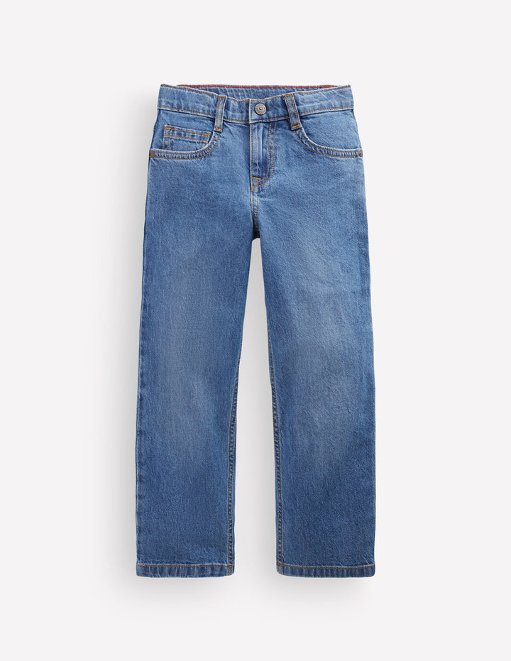 Lässige Jeans mit geradem Bein-MITTLERE WASCHUNG