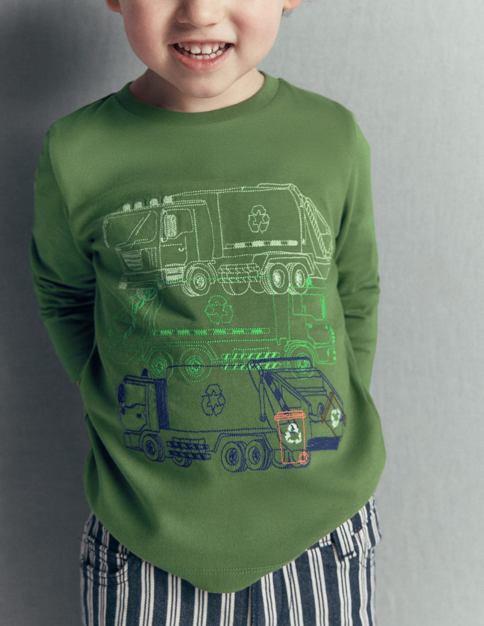 T-Shirt mit Linienstich-DILL RECYCLING-LKWS - Image 1