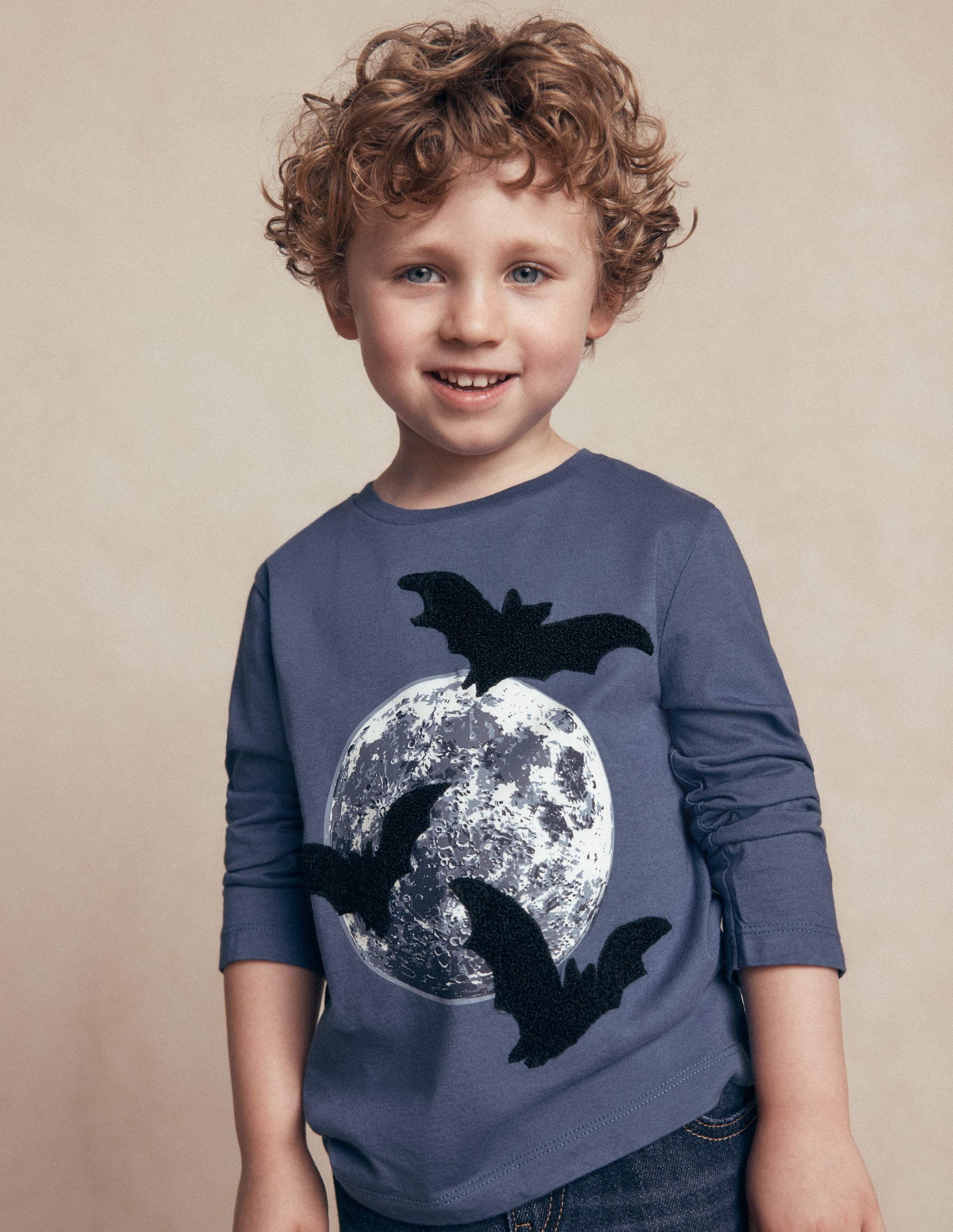 Glow Appliqué T-shirt-Moons and Bats - Image 1