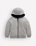 Wendbarer Teddy-Kapuzenpullover-Grau Meliert