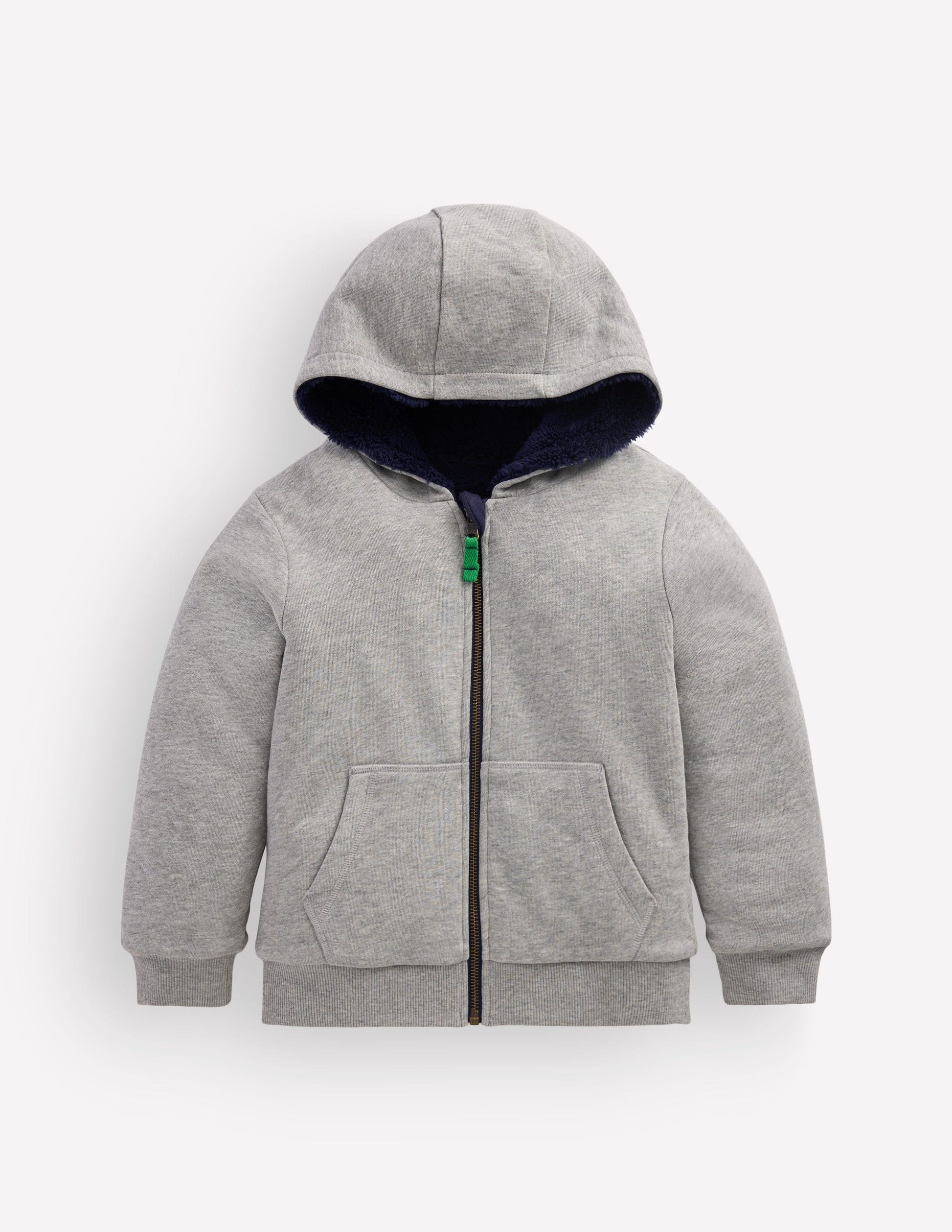 Wendbarer Teddy-Kapuzenpullover-Grau Meliert-1