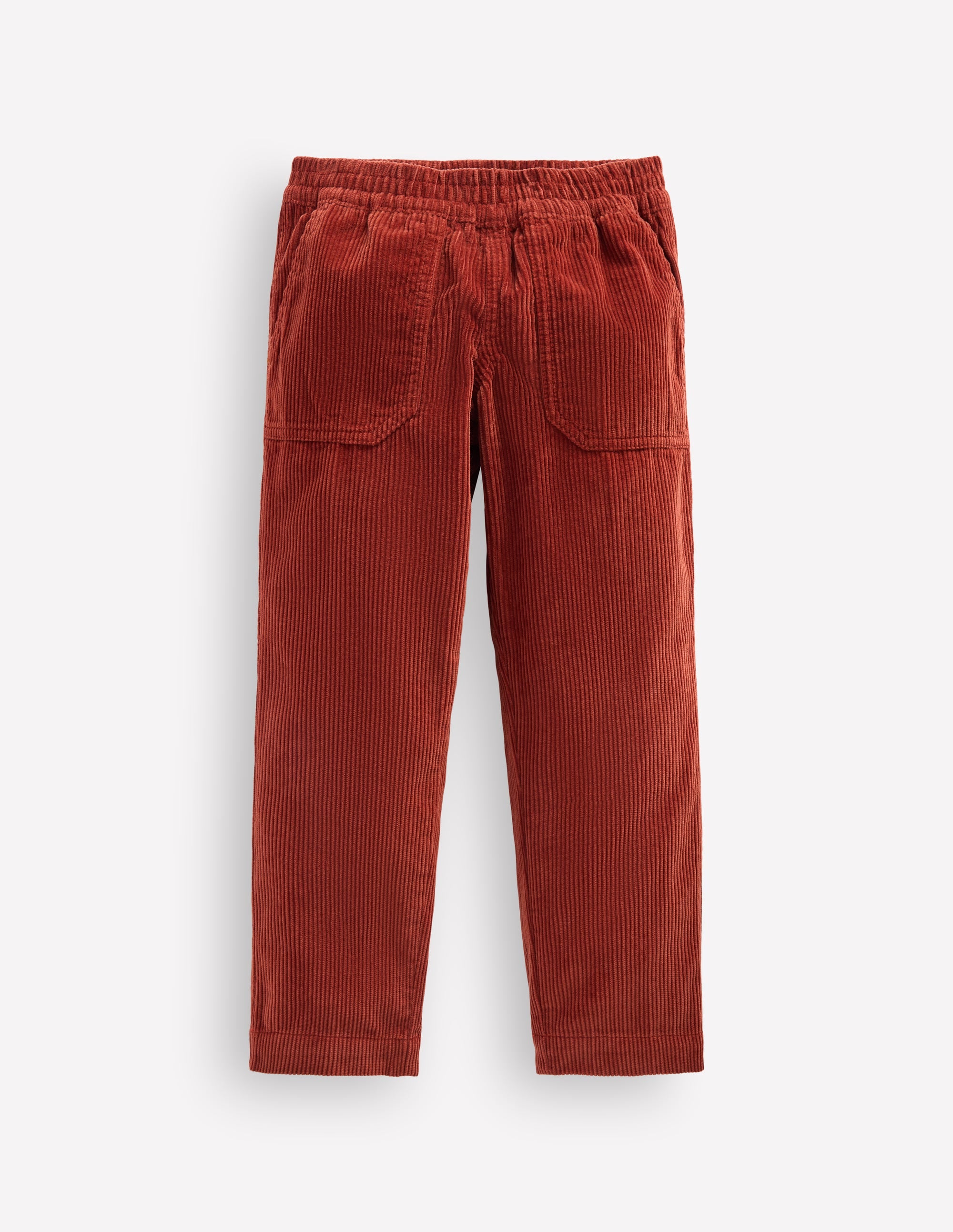 Pull-on Cord Trousers-BURNT HENNA - Image 1