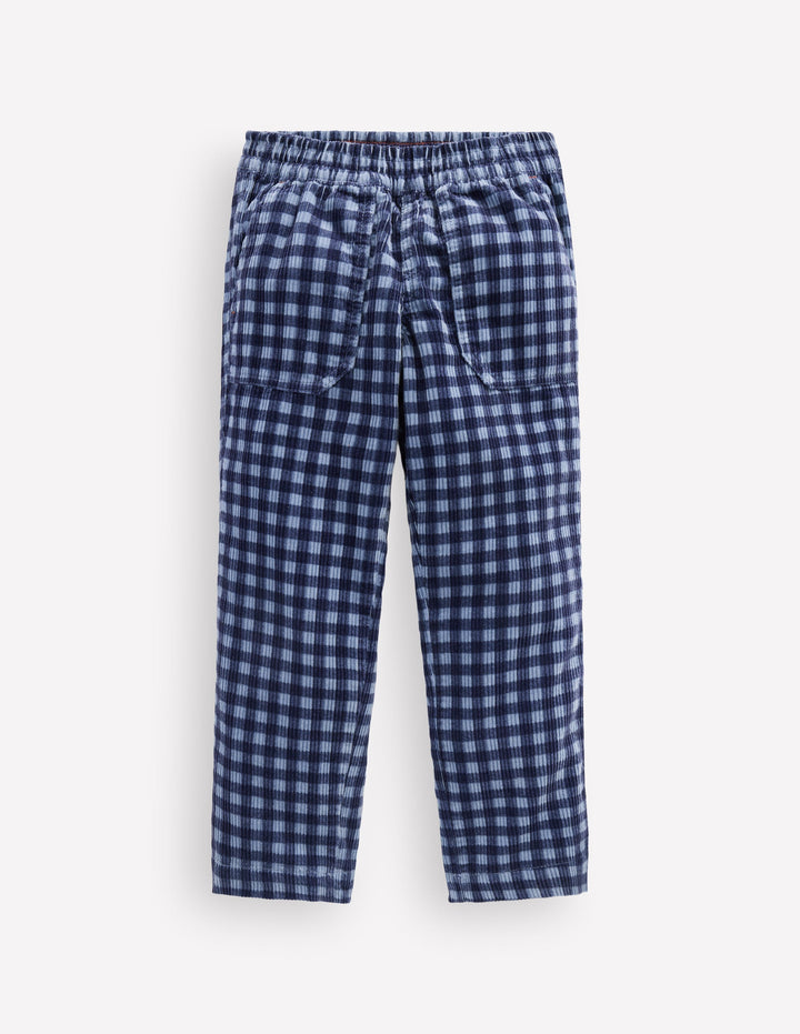 Cordhose zum Hineinschlüpfen-Verwaschener Denim Vichykaro