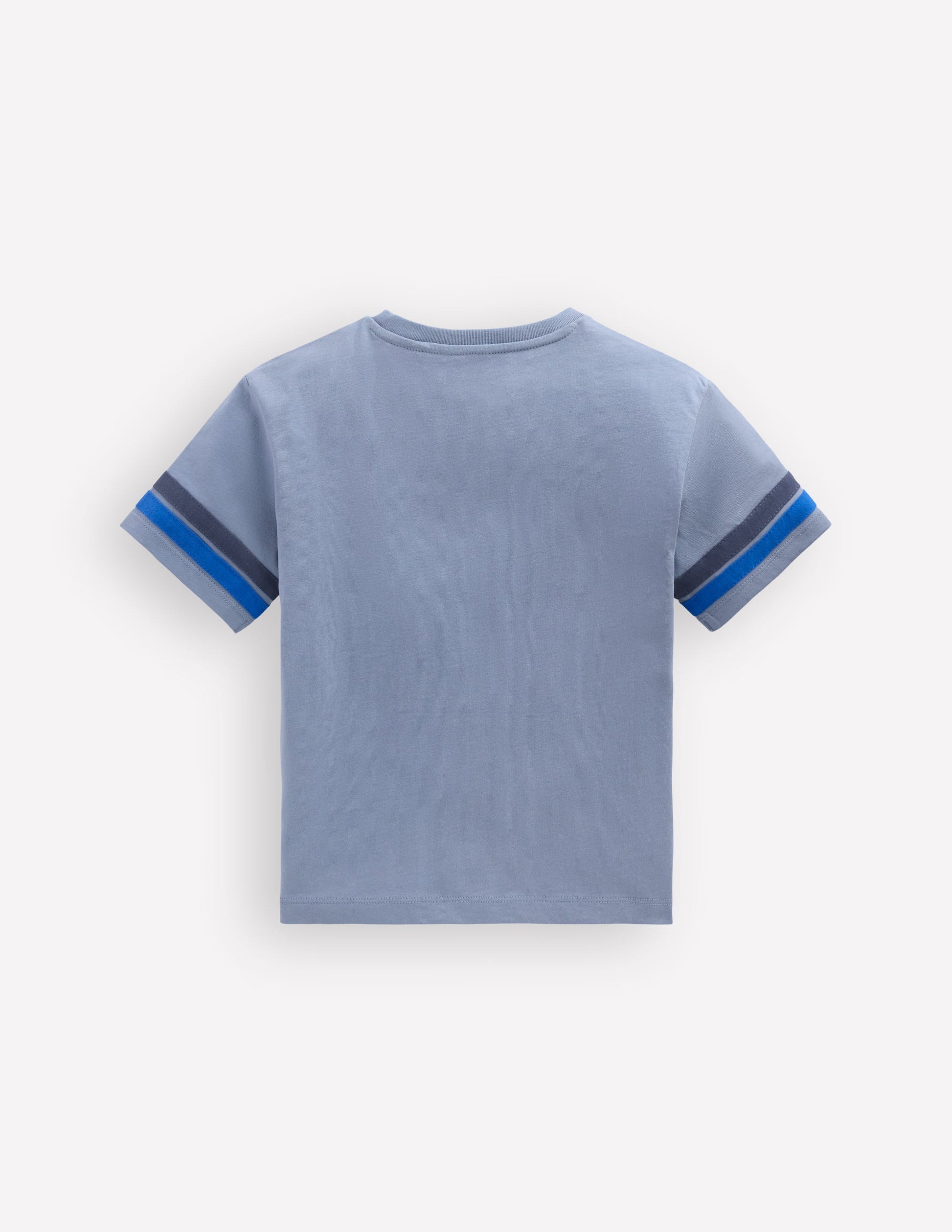 Colour Block Printed T-shirt-French Blue Tractor-2