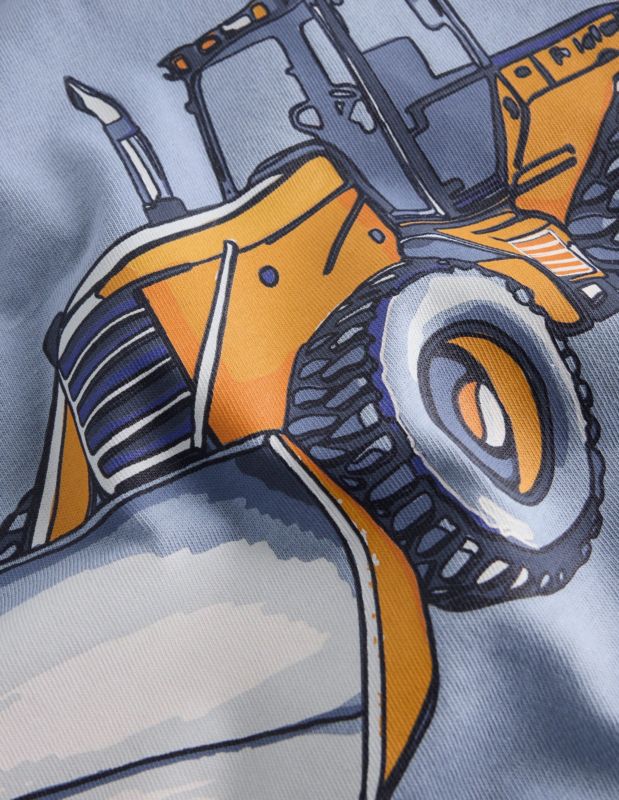 Colour Block Printed T-shirt-French Blue Tractor - Image 3