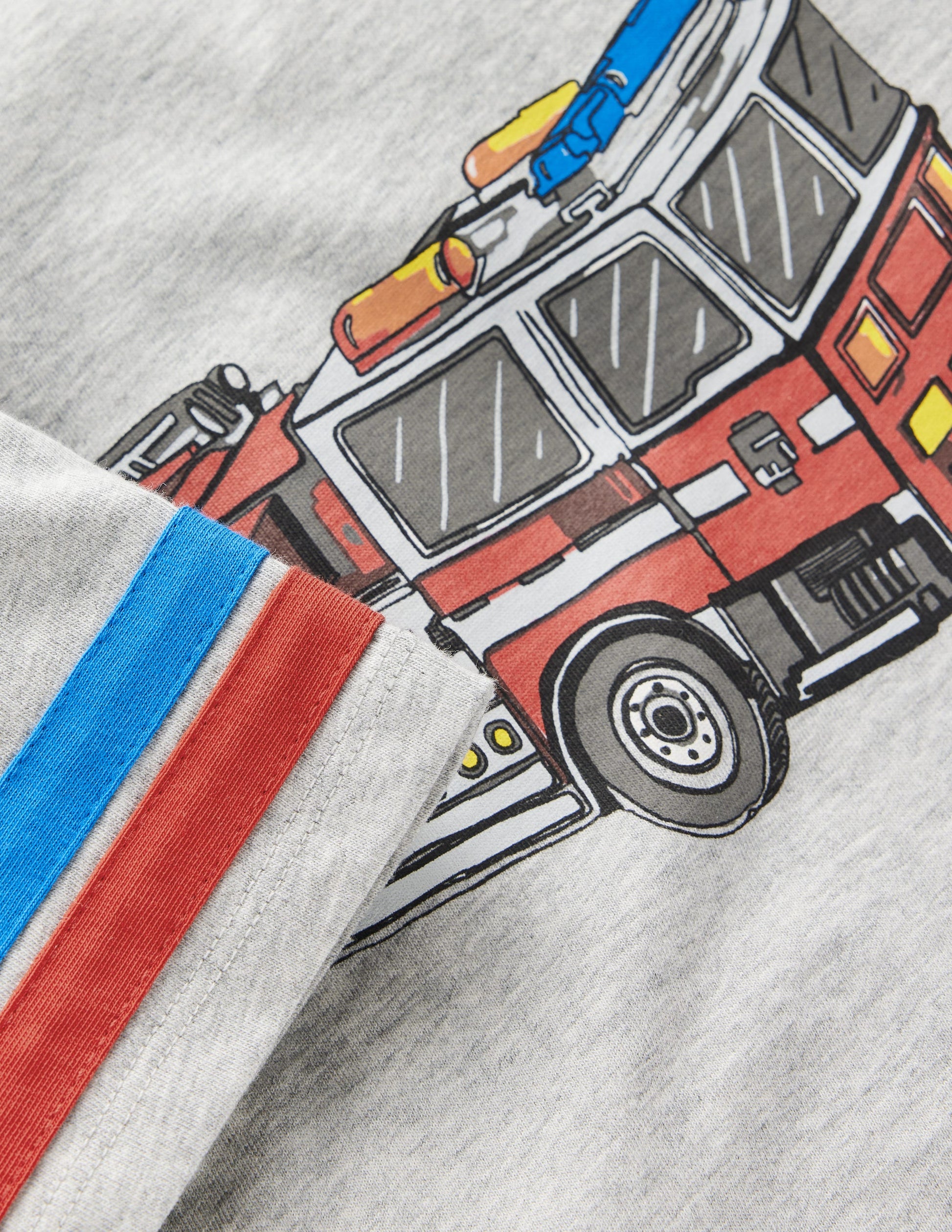 T-shirt graphique colourblock-Camion de pompiers gris chiné-3