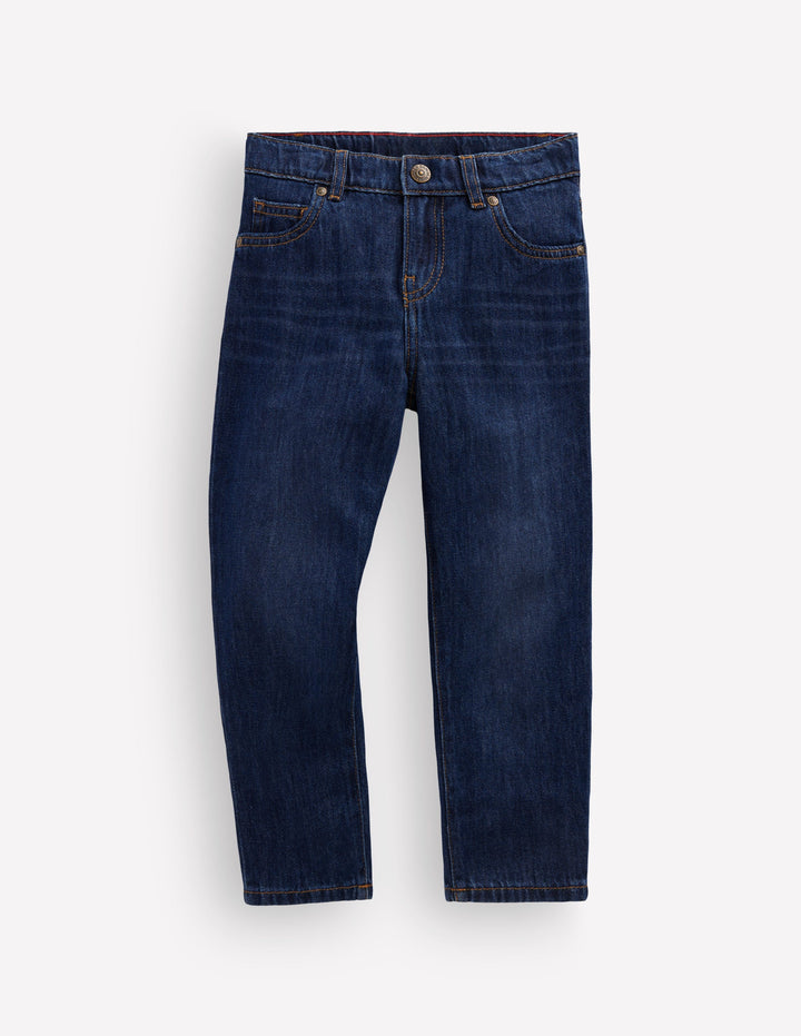Jeans mit geradem Bein-Dunkle Waschung