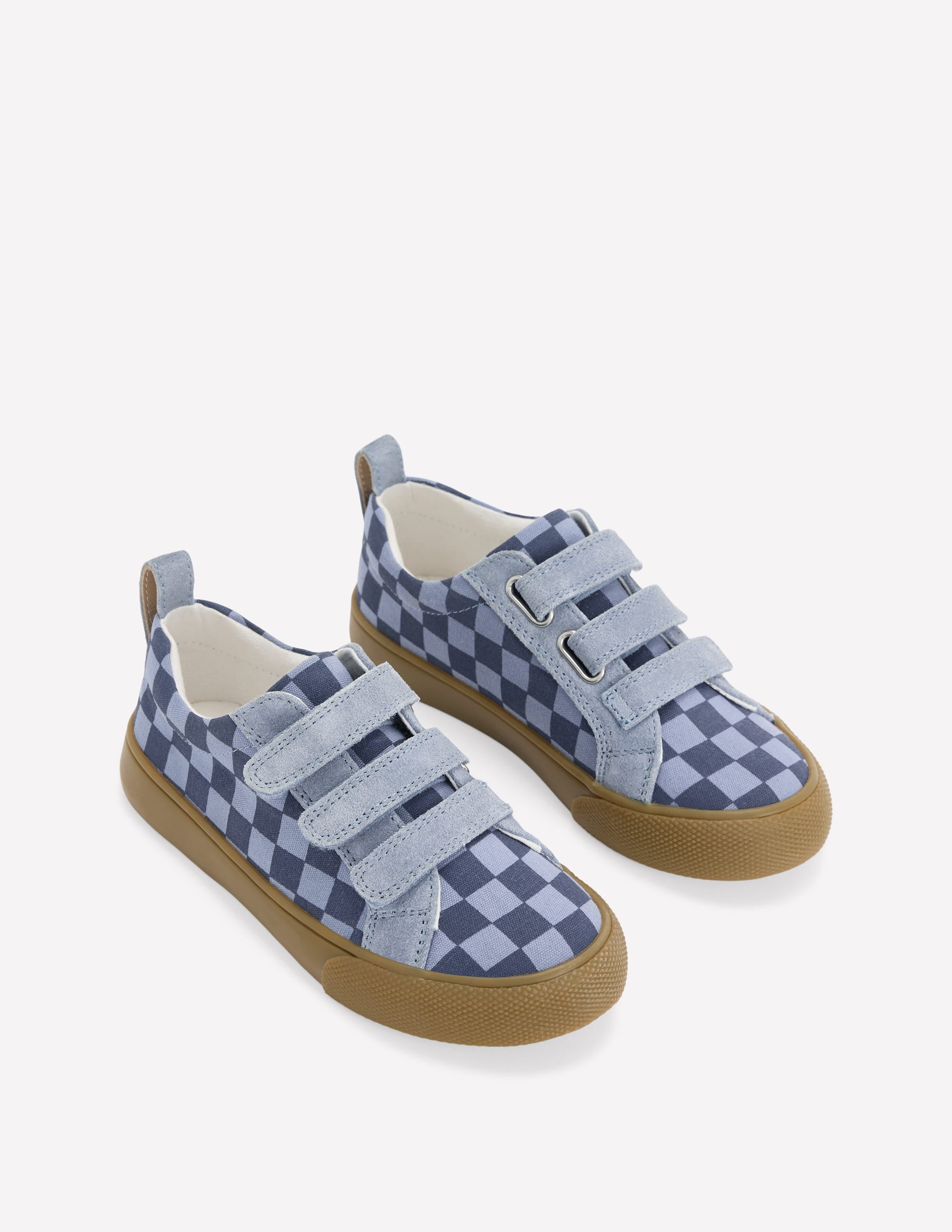 Baskets basses (garçon)-Bleu damier - Image 2