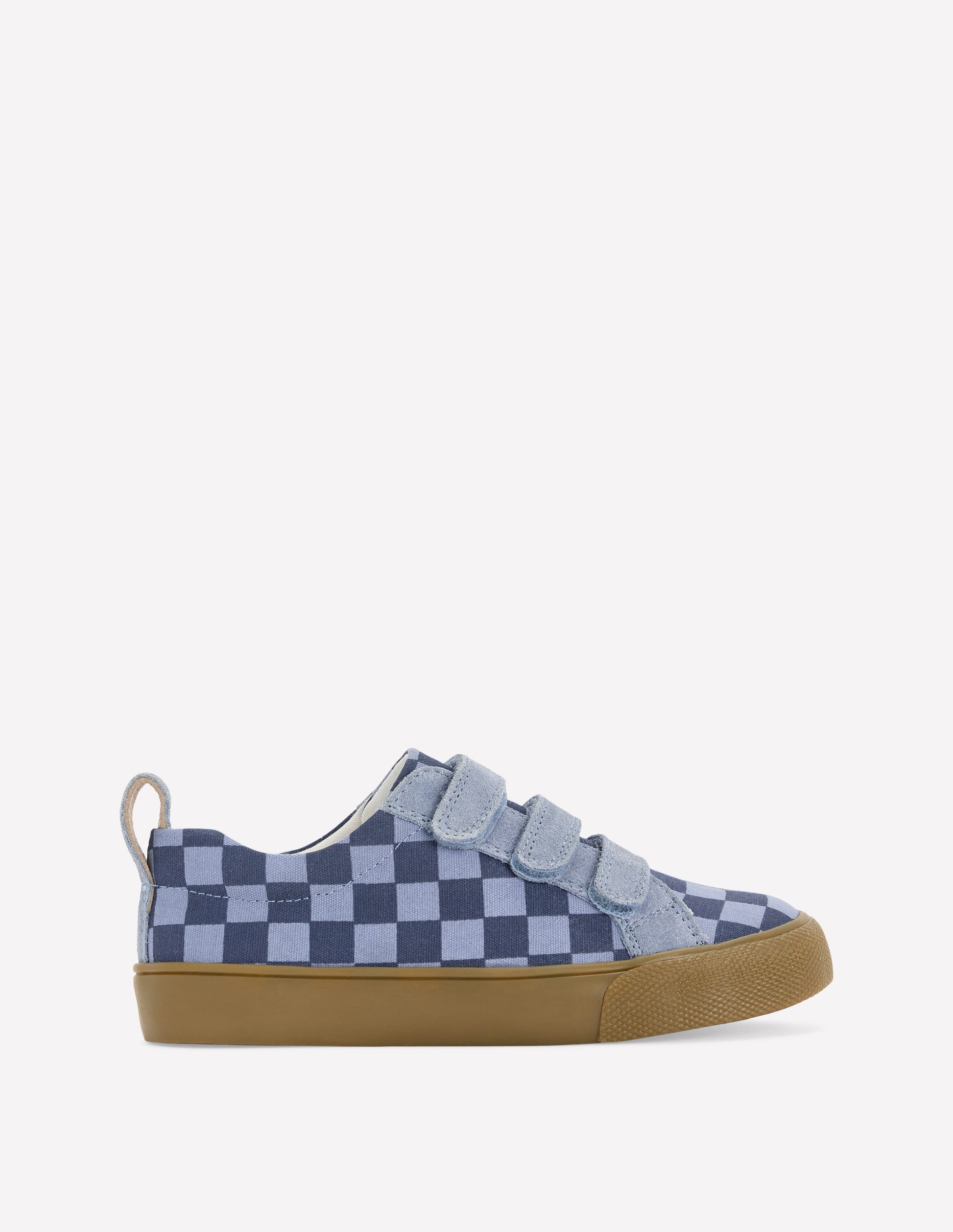 Baskets basses (garçon)-Bleu damier-1
